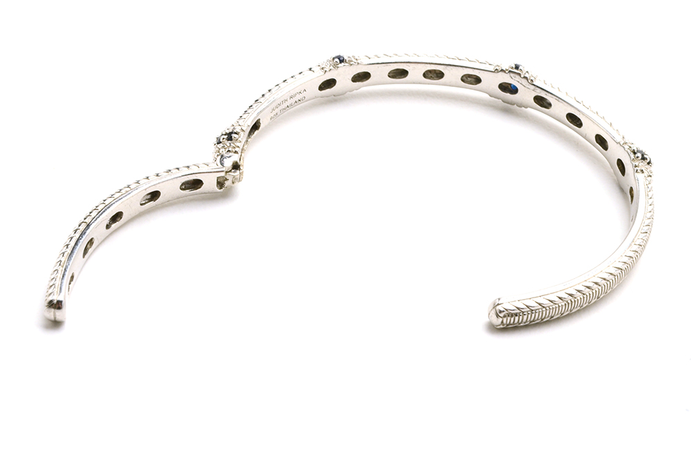 Judith Ripka Sterling Silver Natural Sapphire Cuff Bracelet