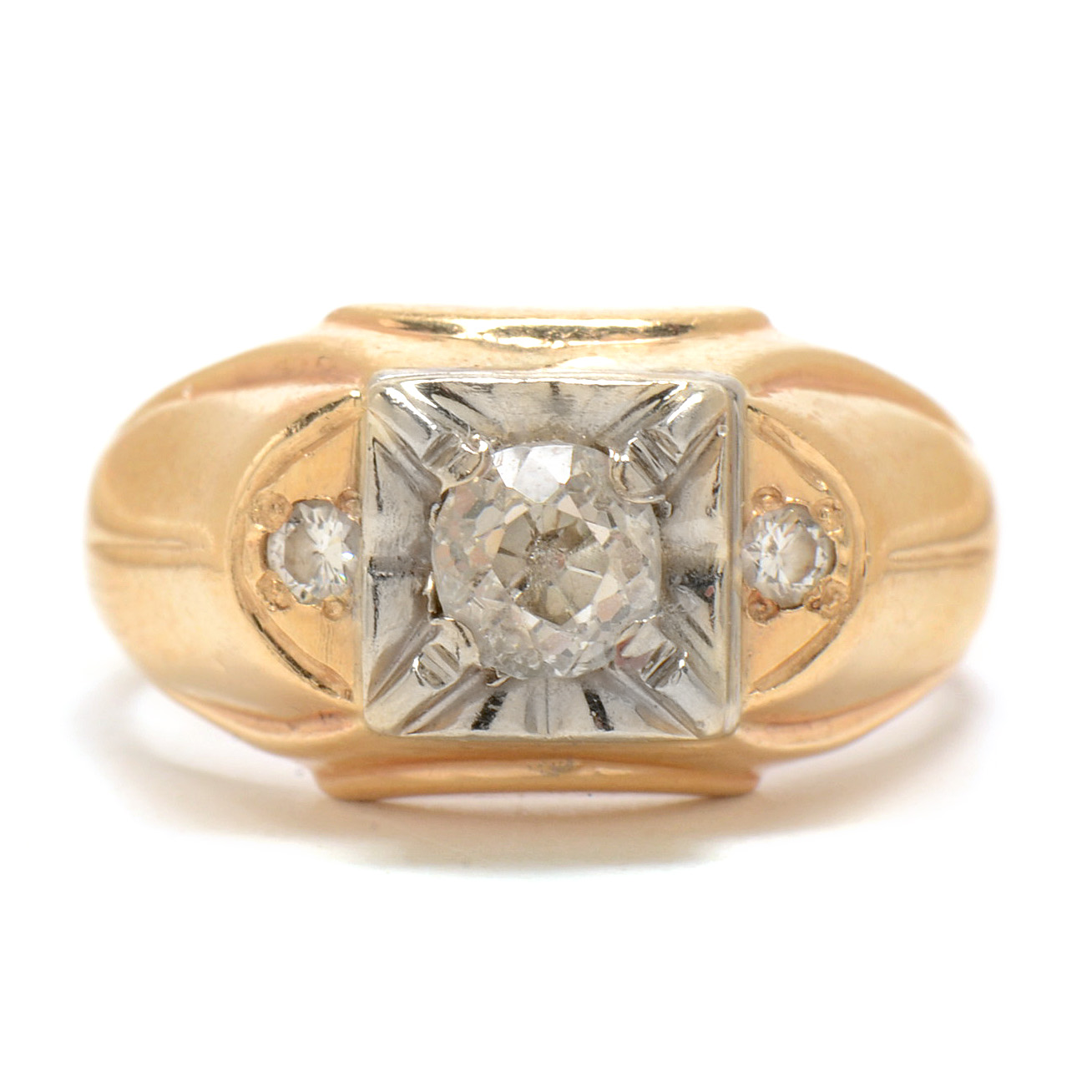 Men's 14K Yellow Gold Diamond Ring