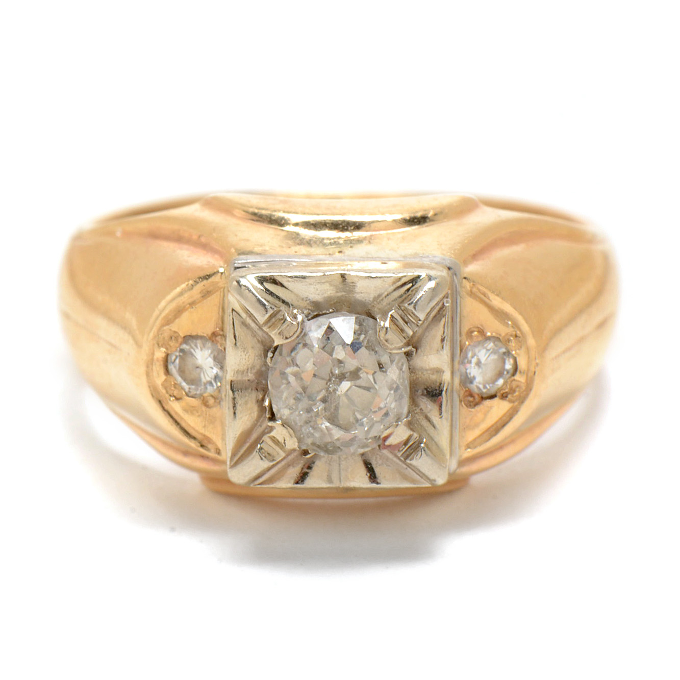 Men's 14K Yellow Gold Diamond Ring