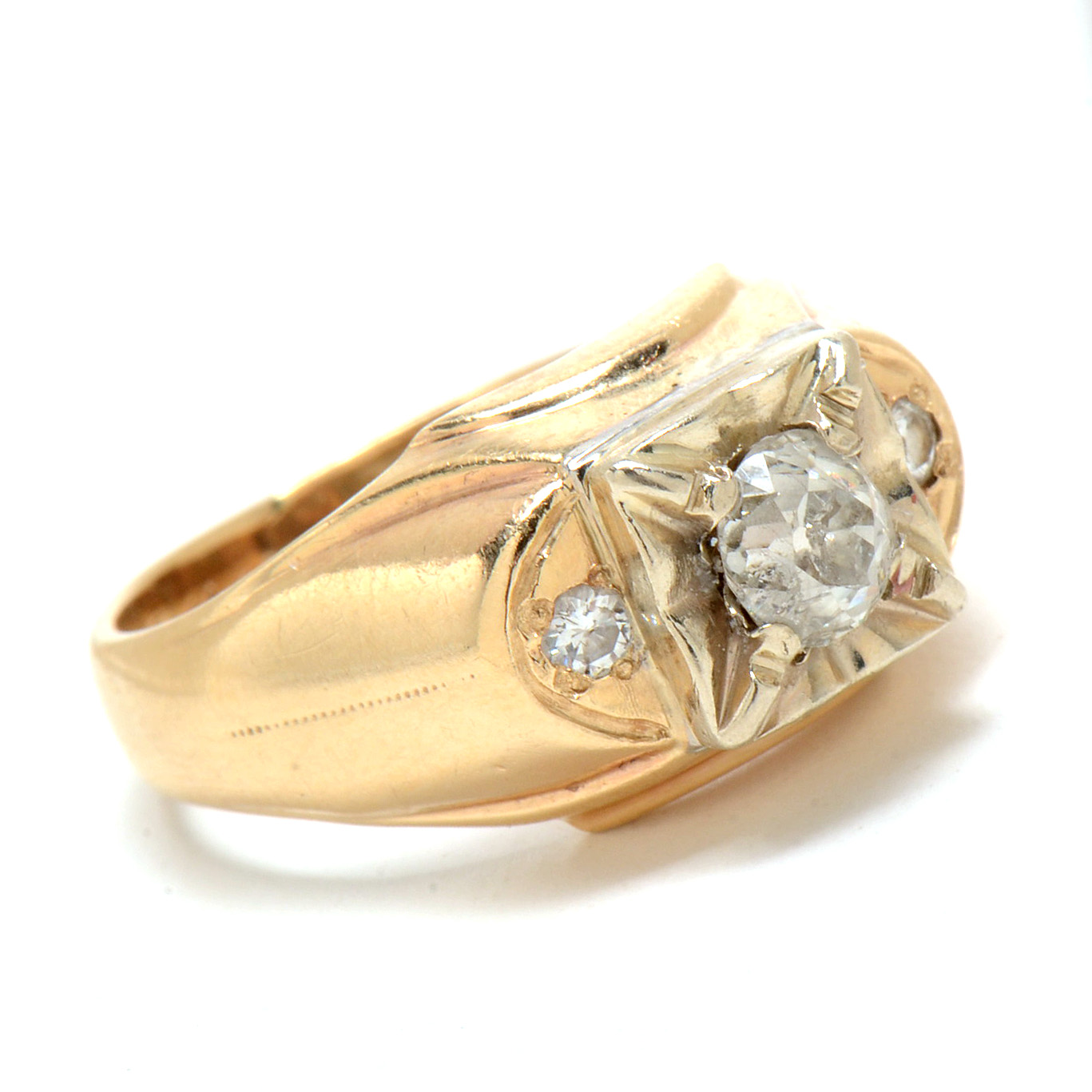 Men's 14K Yellow Gold Diamond Ring