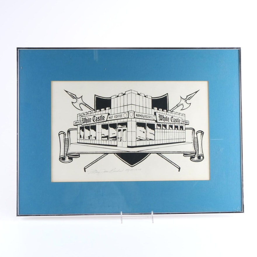 Mary Jane Becker Limited Edition Serigraph of White Castle