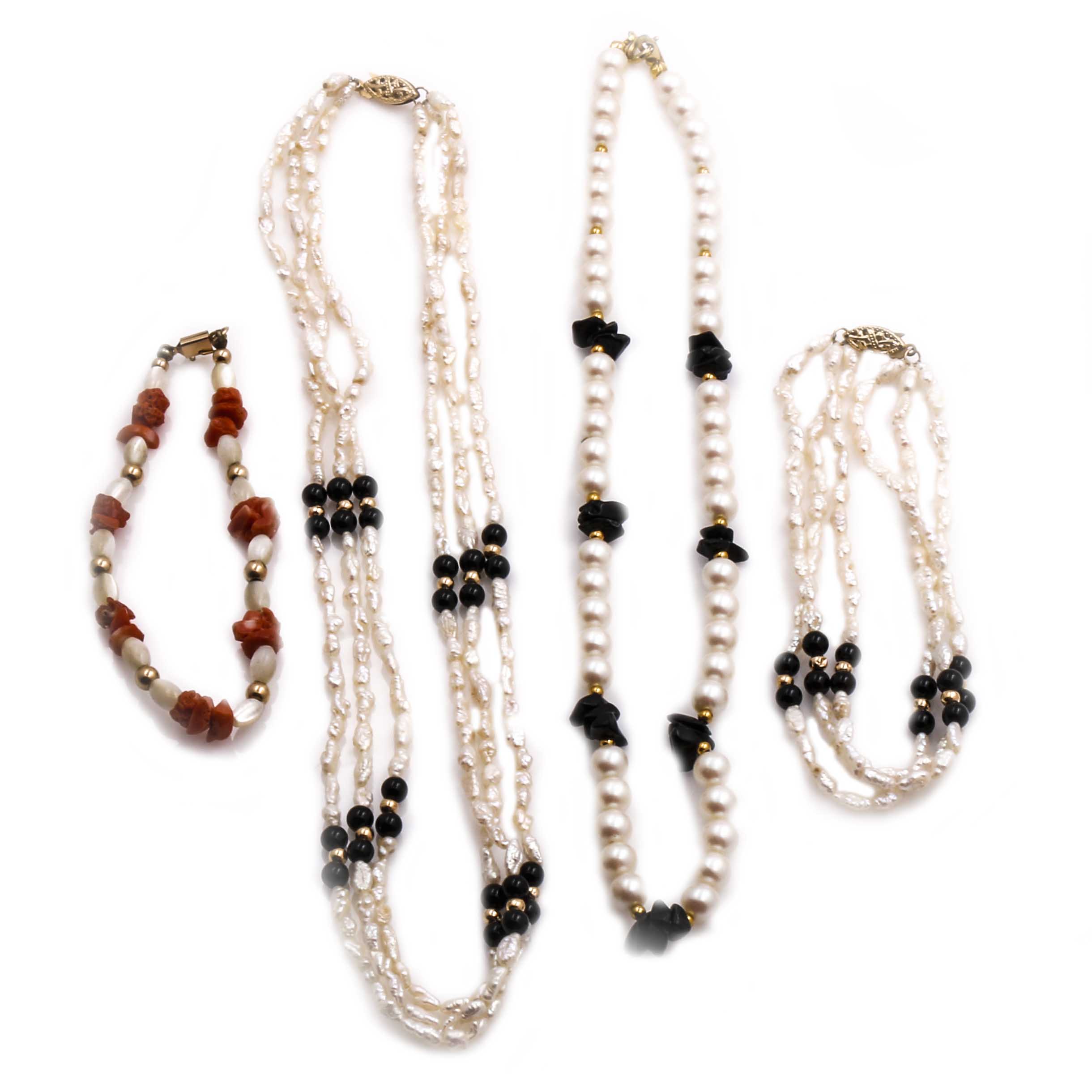 Pearl and Gemstone Jewelry with 14K Yellow Gold Findings