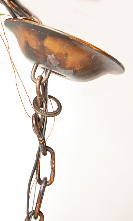 Large Metal and Glass Pendant Light