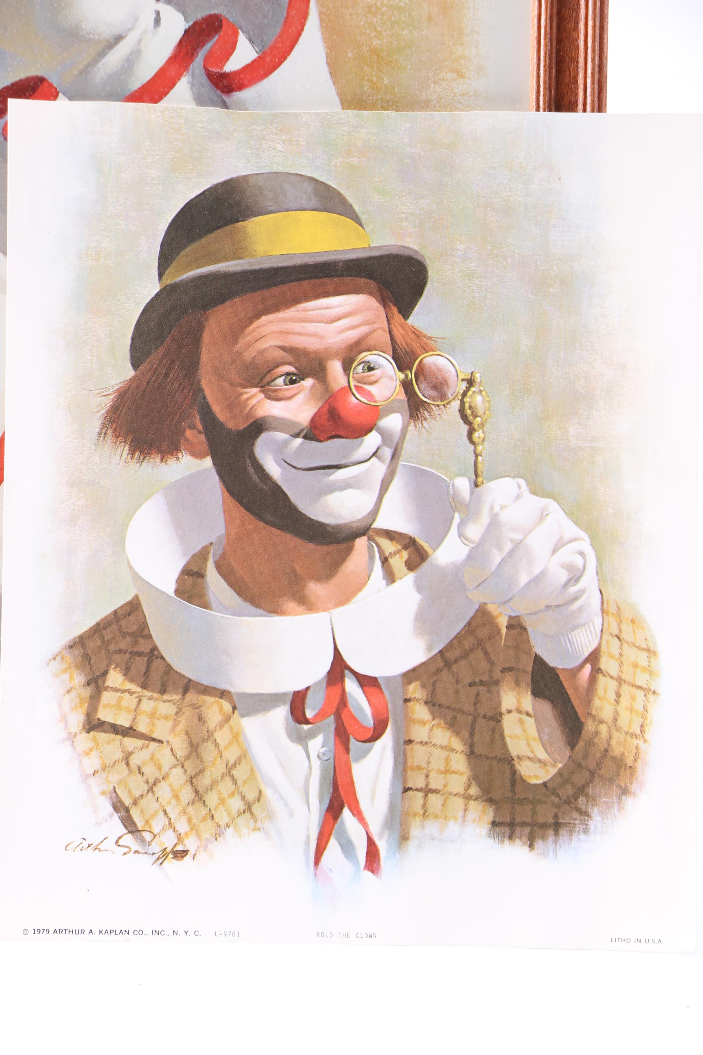 Arthur Sarnoff Offset Lithographs of Clowns
