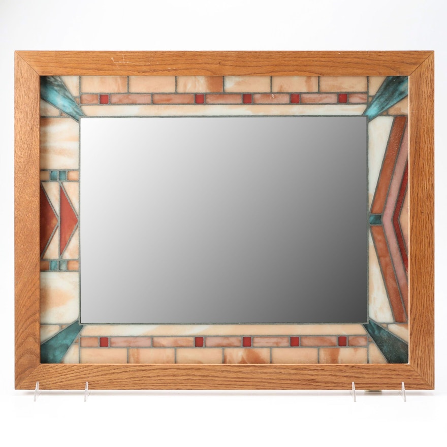Wall Mirror with Stained Glass