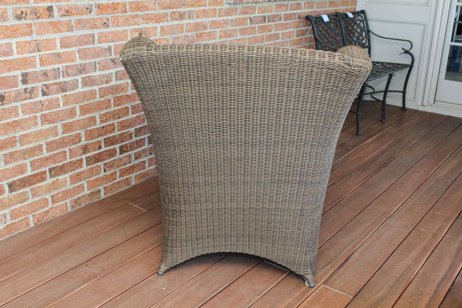 Wicker Outdoor Patio Armchair with Ottoman
