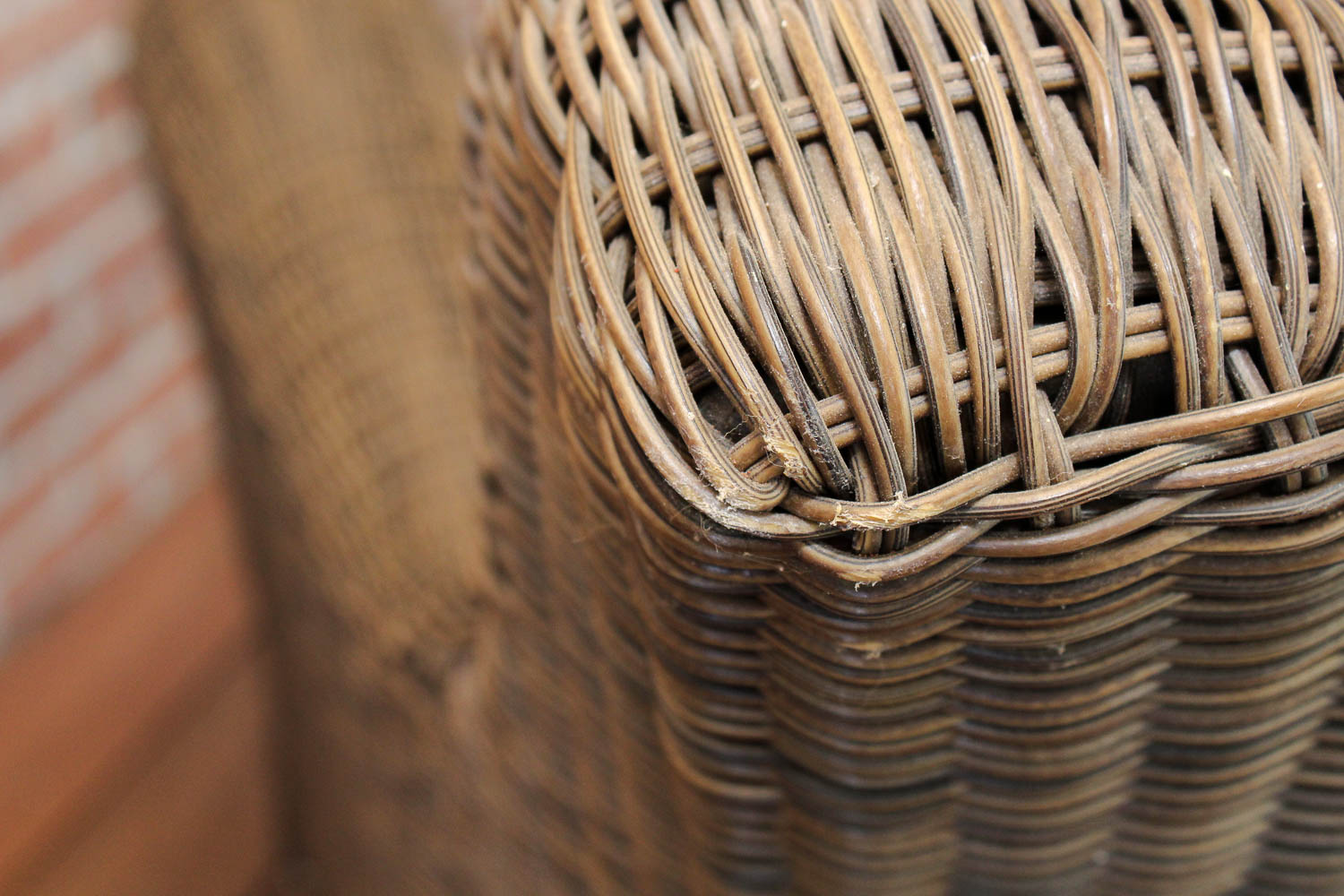 Wicker Outdoor Patio Armchair with Ottoman