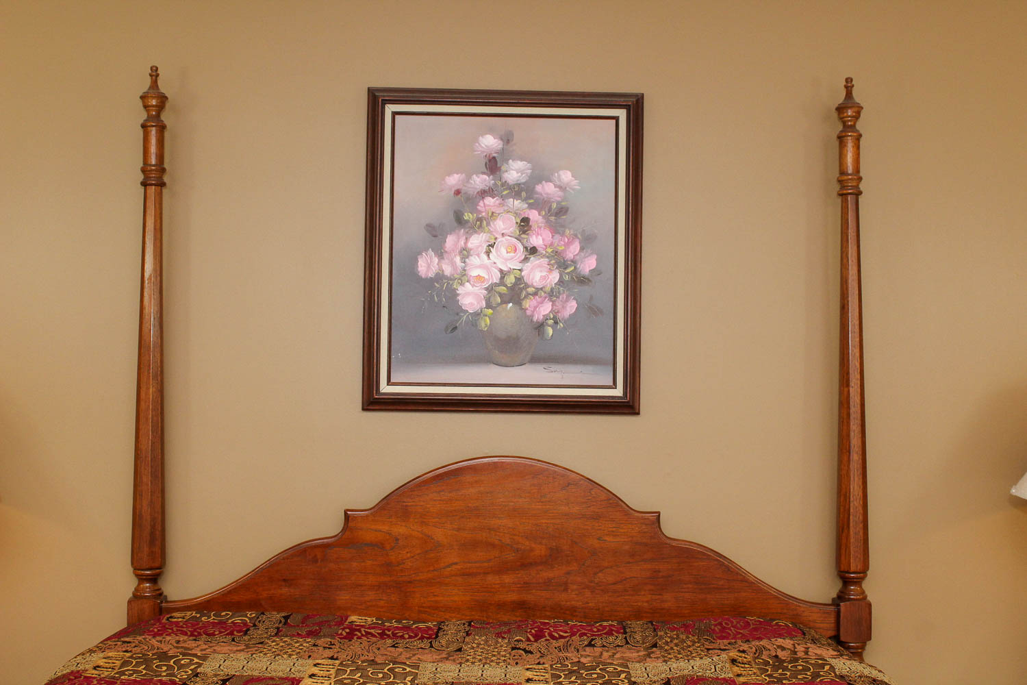 Queen Size Poster Bed Frame and Tempur-Pedic Mattress