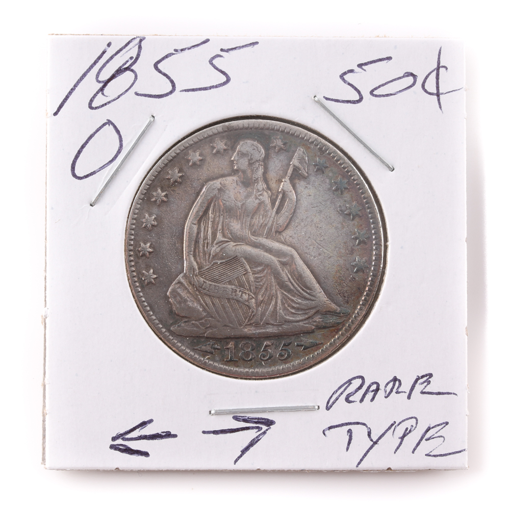 1855 O Seated Liberty Silver Half Dollar