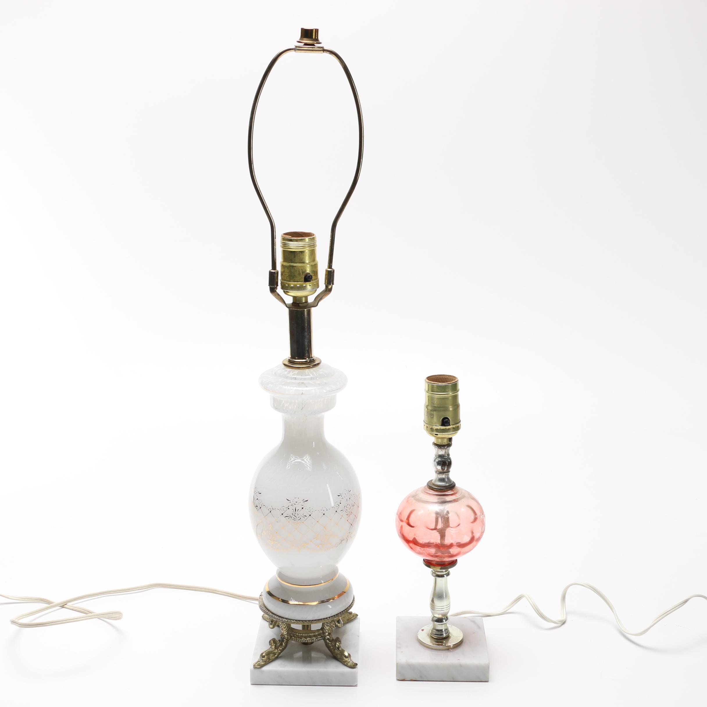 Marble and Glass Desk Lamps