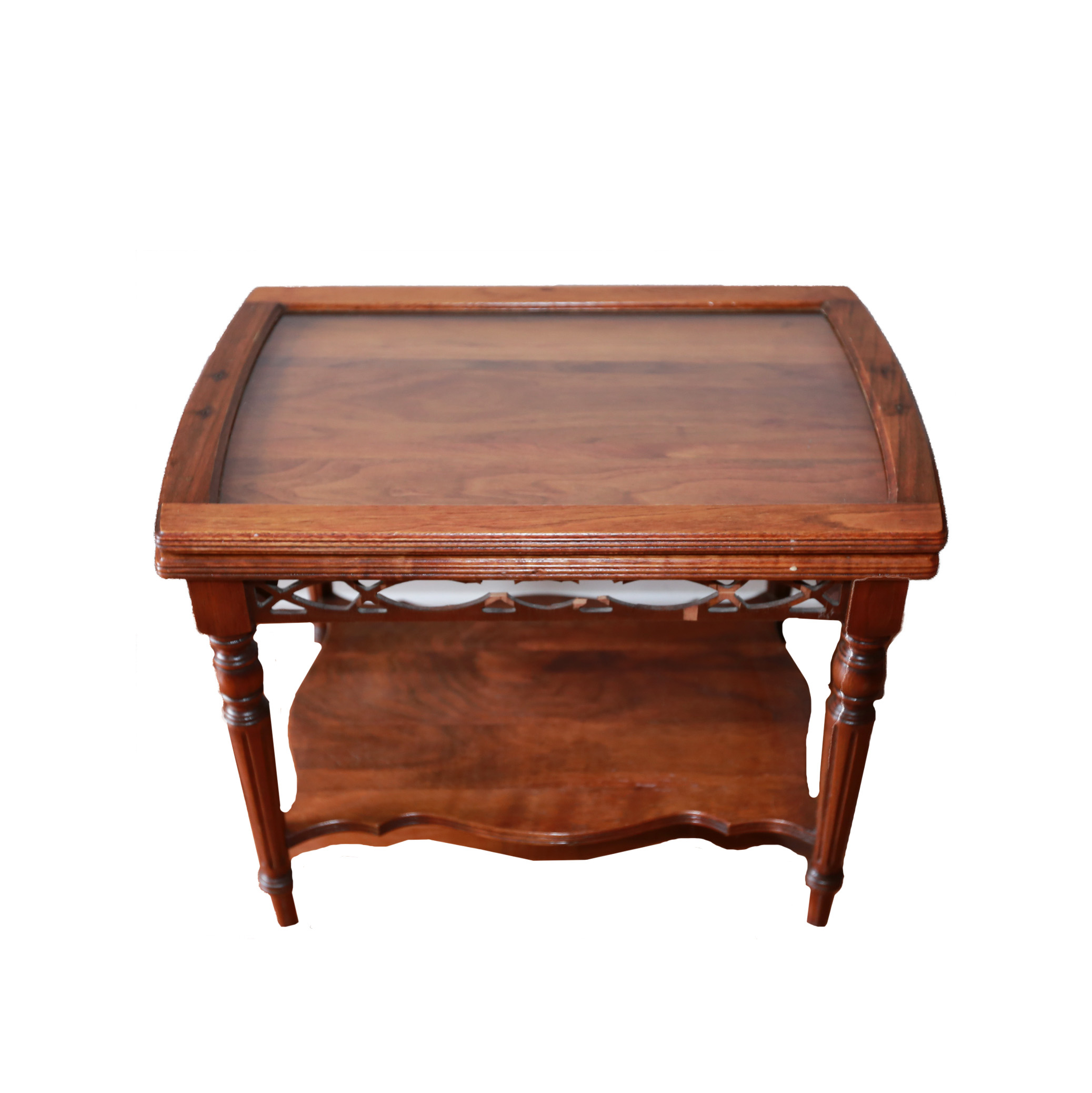 Vintage Mahogany and Glass Tray Table