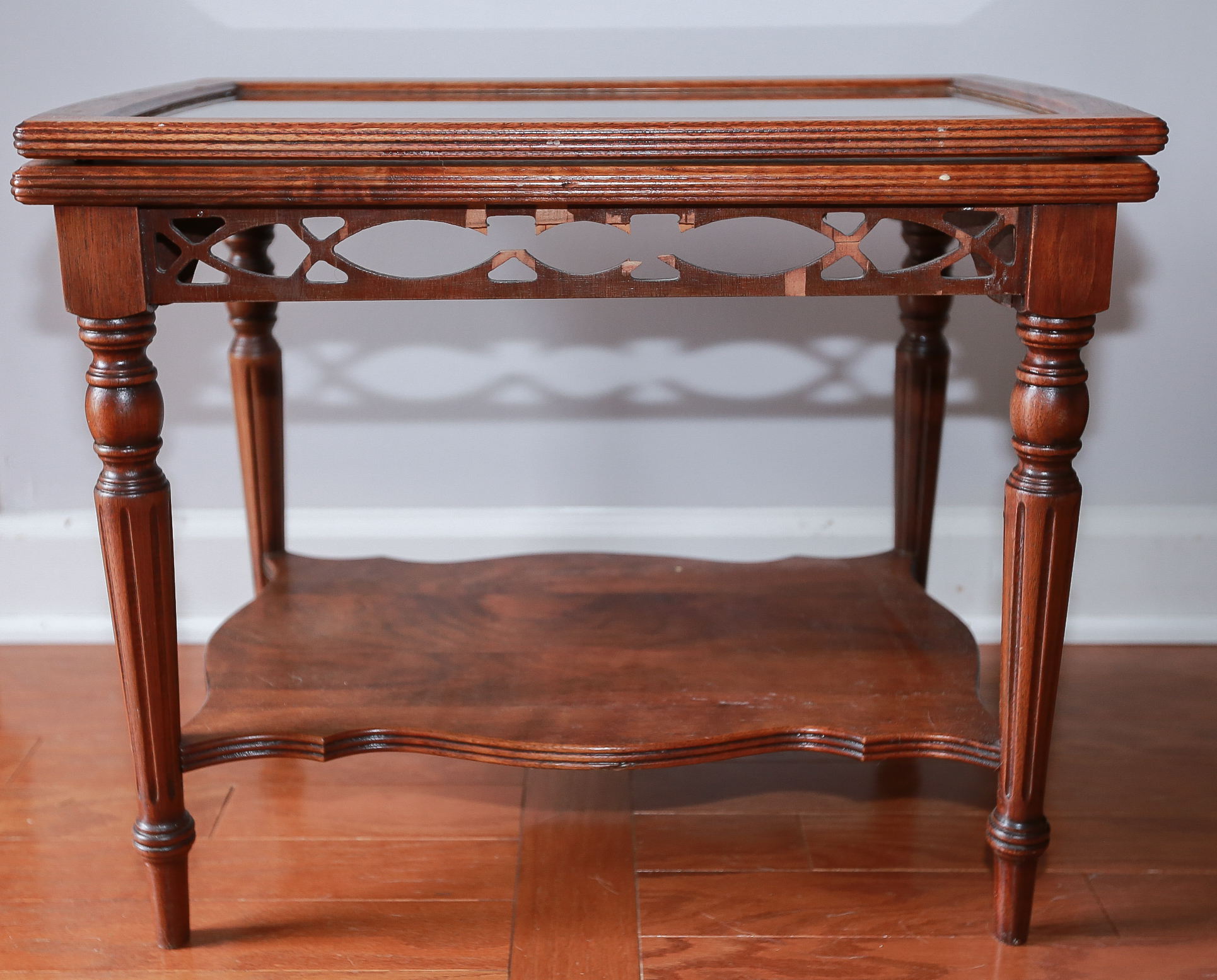 Vintage Mahogany and Glass Tray Table