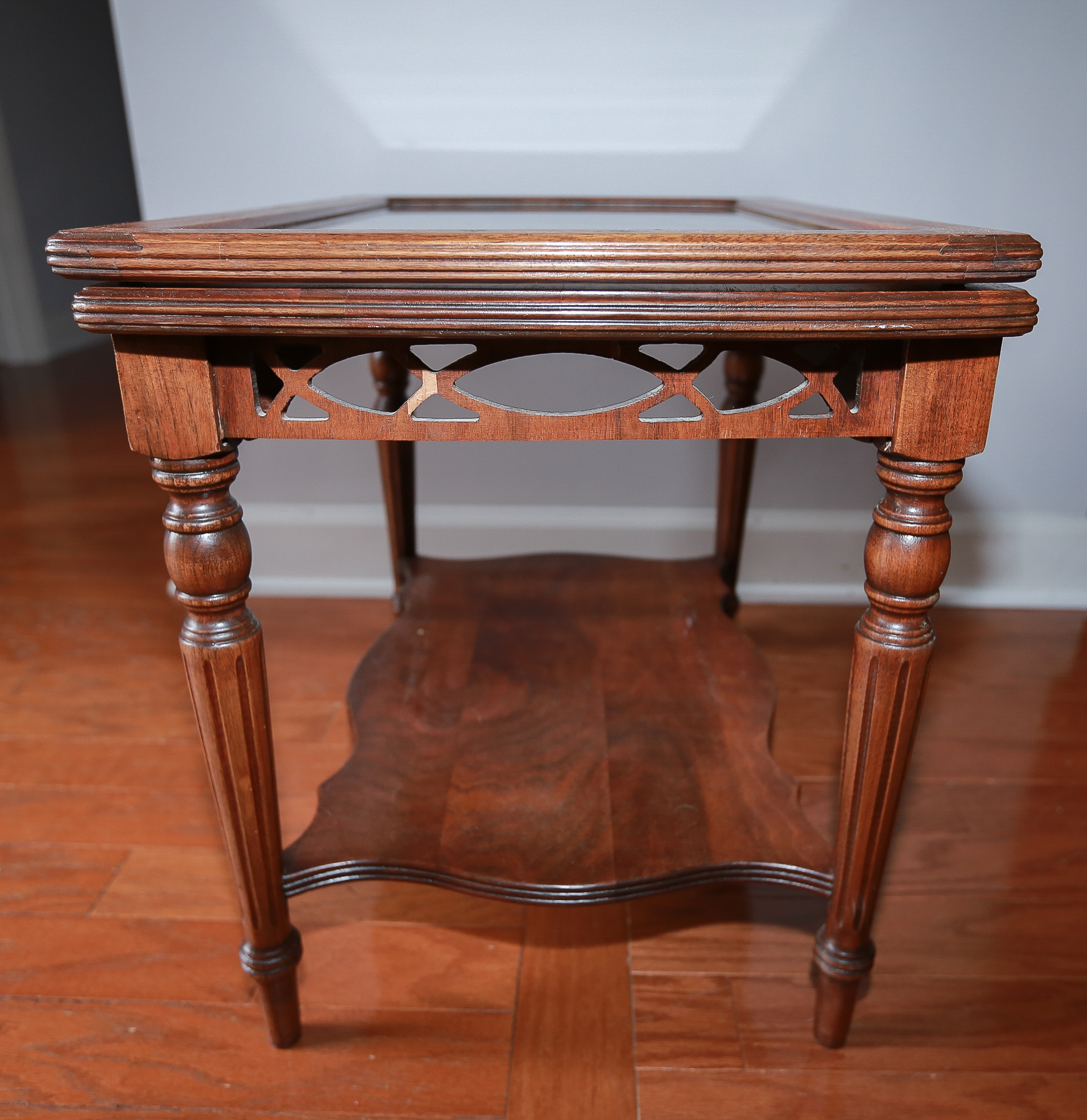 Vintage Mahogany and Glass Tray Table