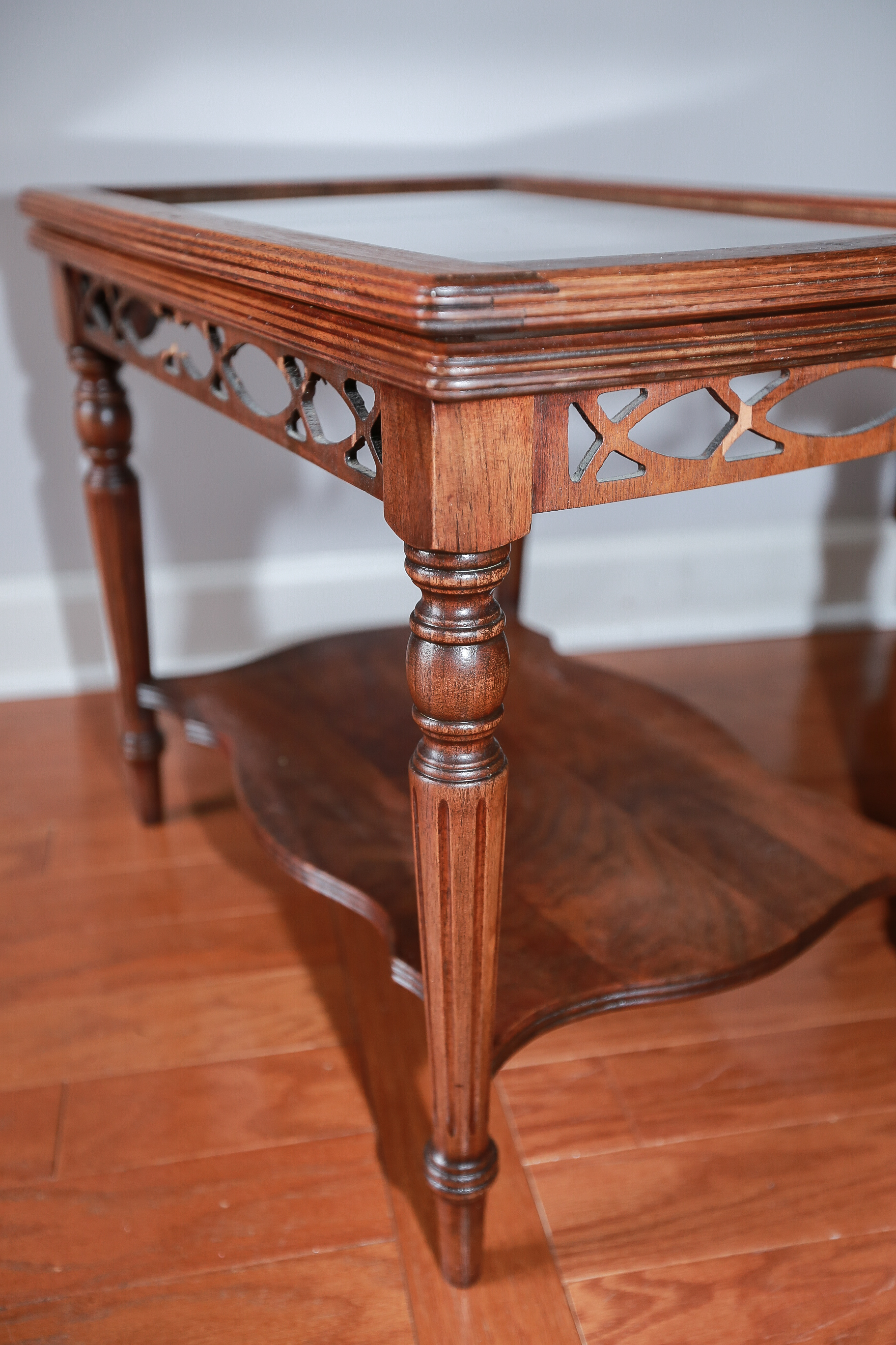 Vintage Mahogany and Glass Tray Table