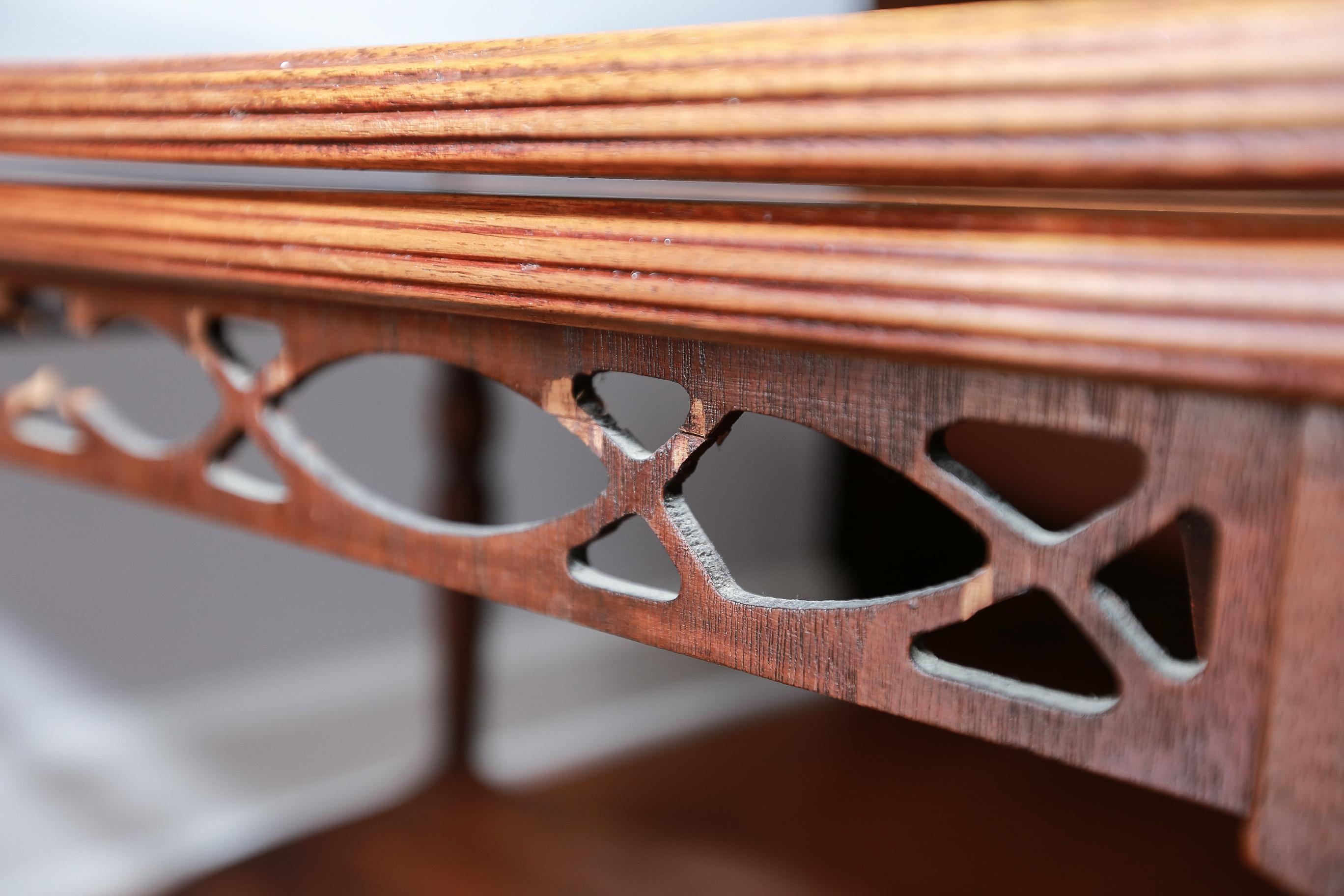 Vintage Mahogany and Glass Tray Table