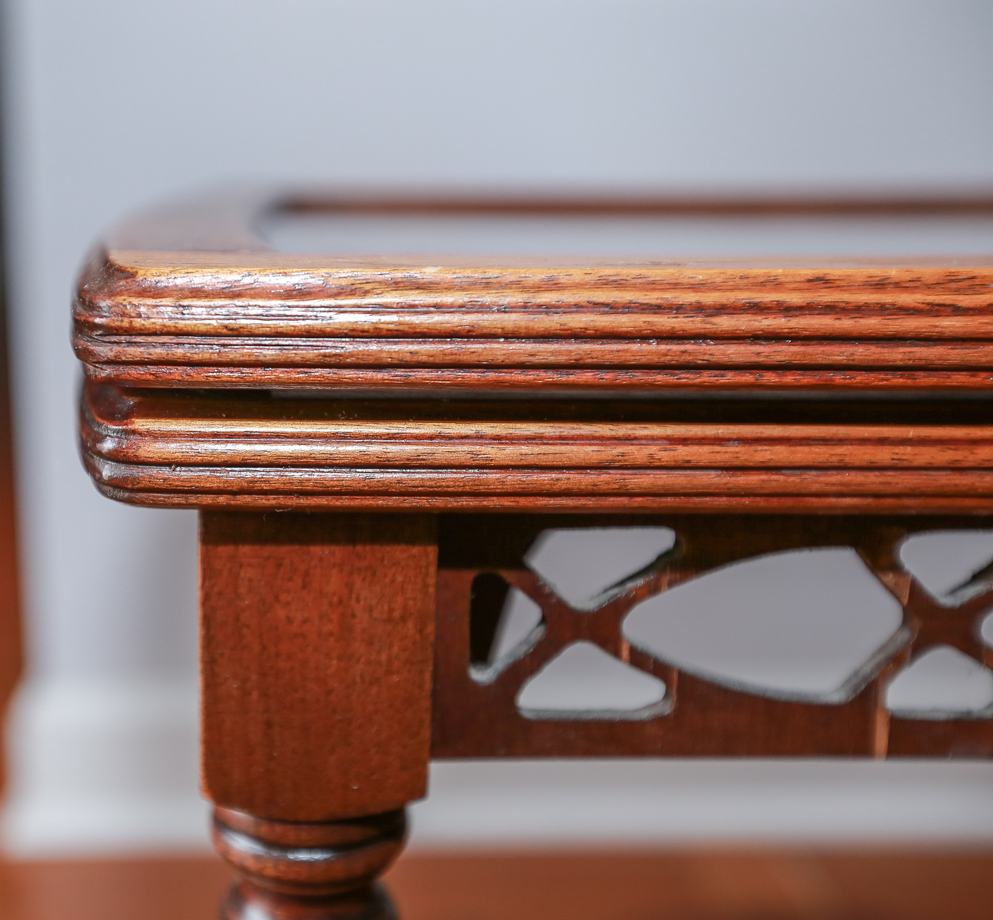 Vintage Mahogany and Glass Tray Table