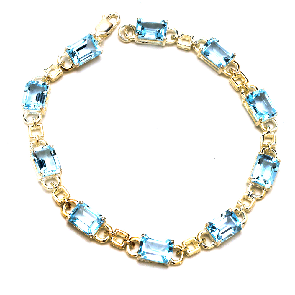 Sterling Silver, Jadeite, and Blue Topaz Bracelets