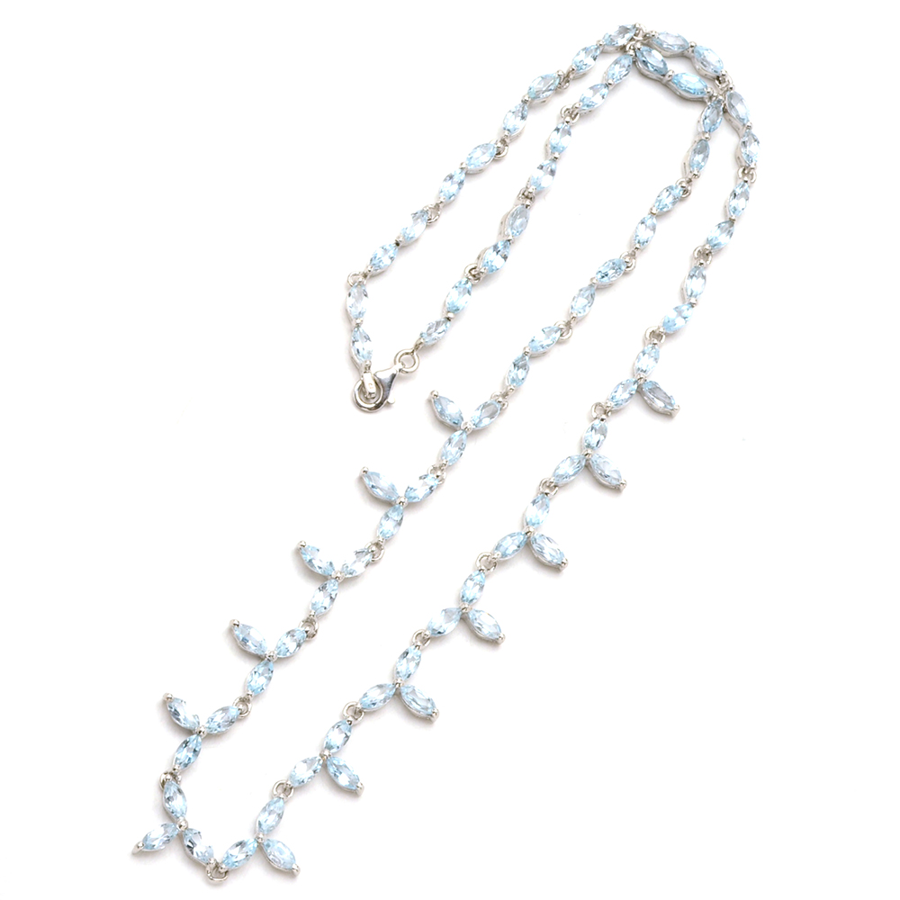 Sterling Silver and Blue Topaz Necklace and Bracelet