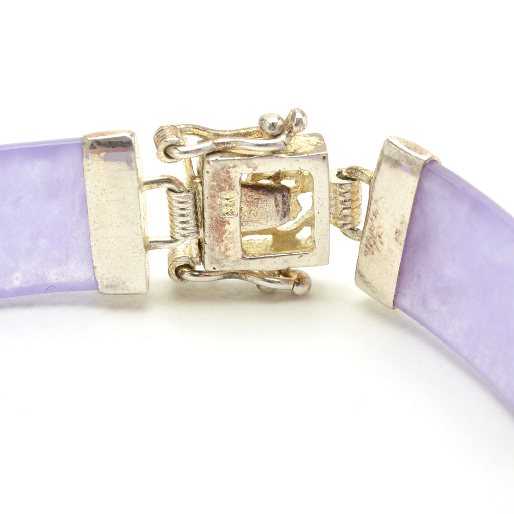 Sterling Silver, Jadeite, and Blue Topaz Bracelets