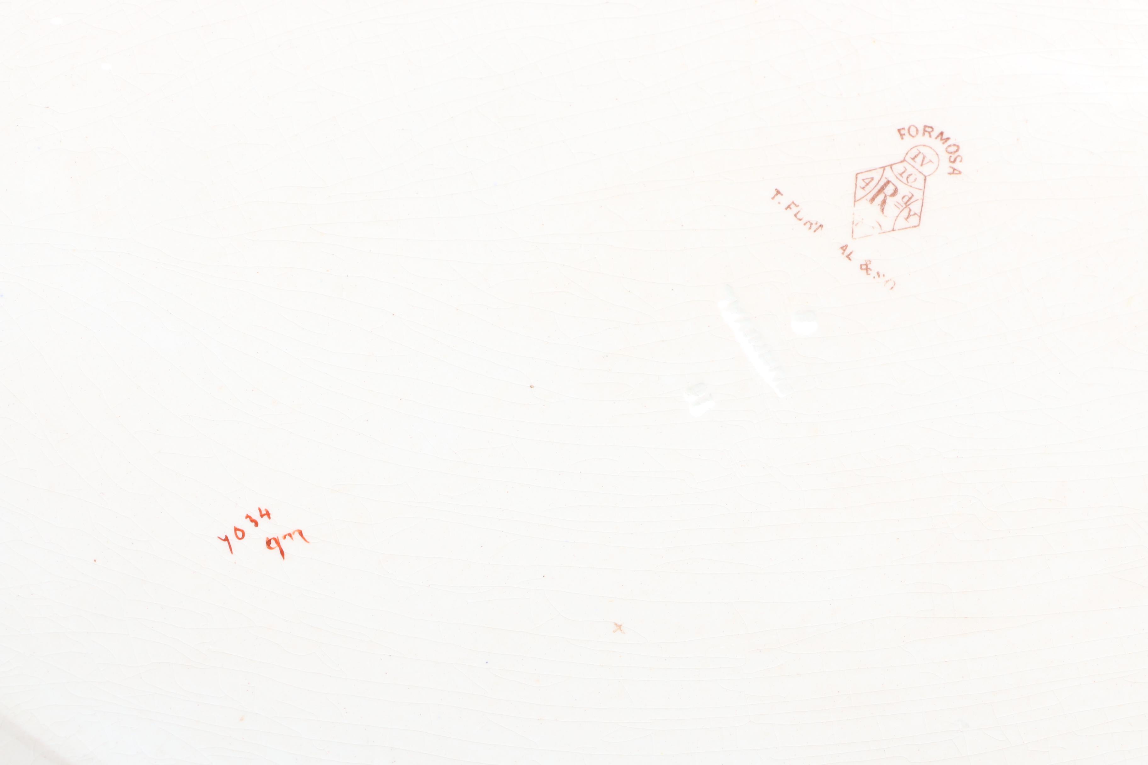 1879 English T. Furnival and Sons "Formosa Brown Multicolor" Transferware Tableware