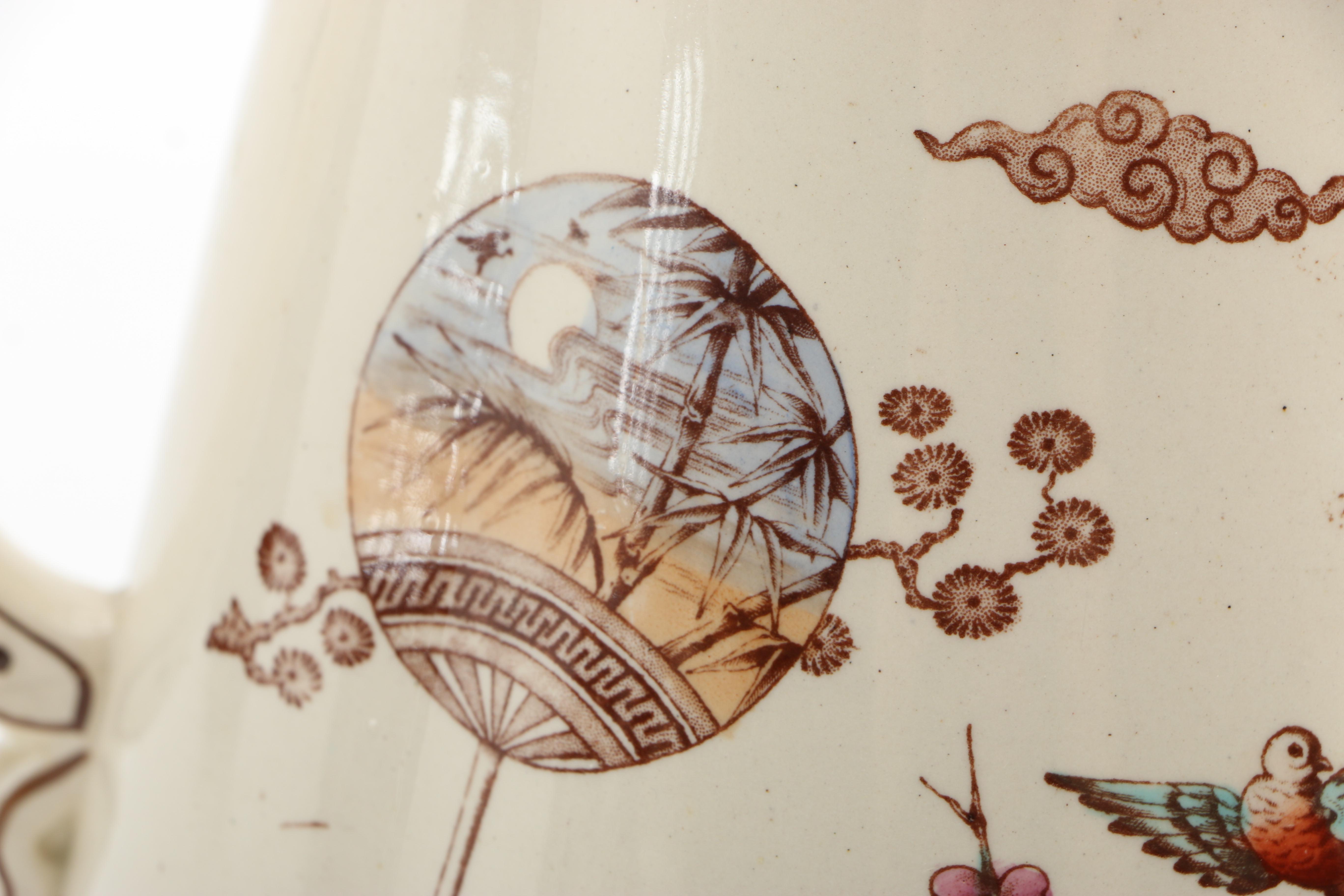 1879 English T. Furnival and Sons "Formosa Brown Multicolor" Transferware Tableware