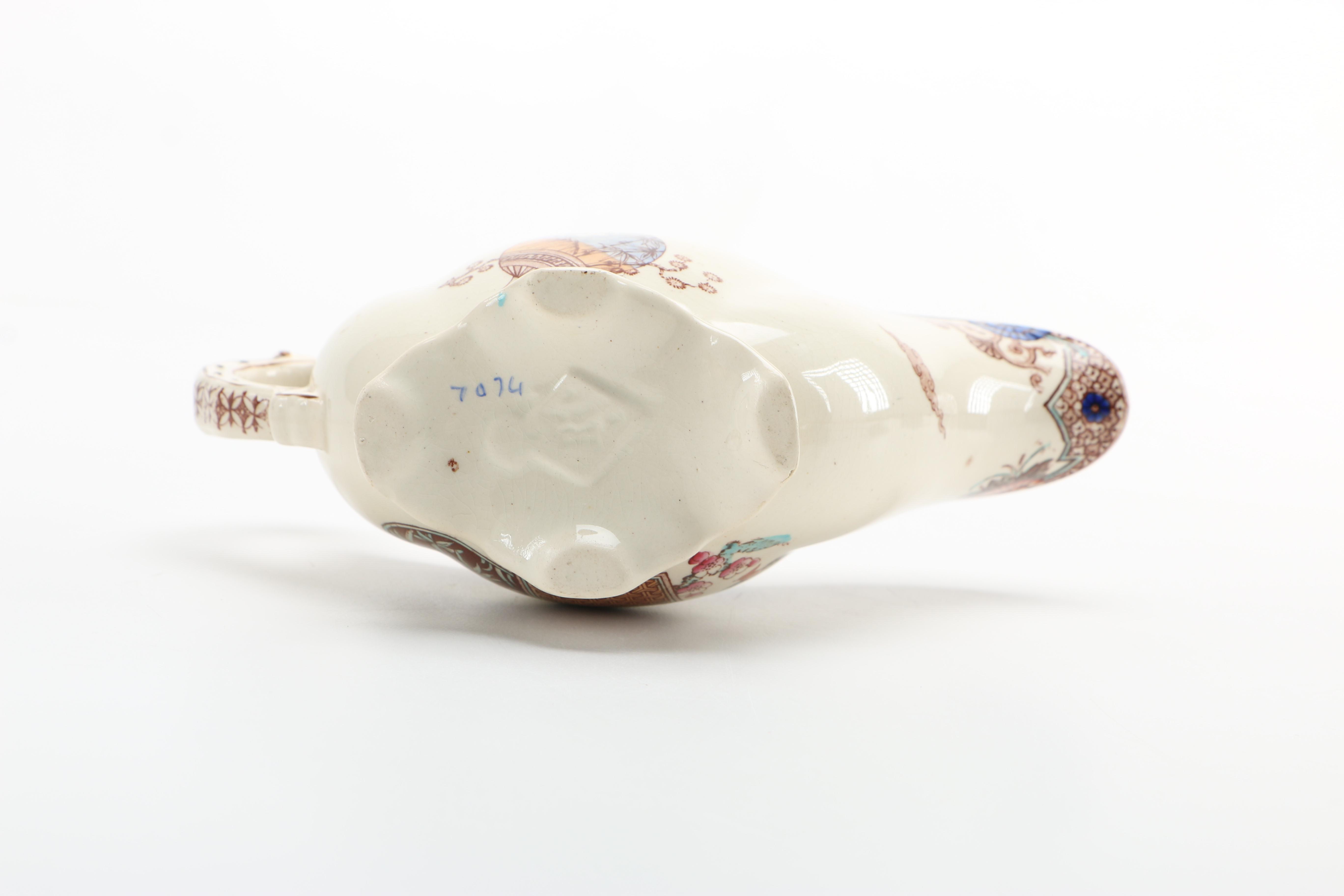 1879 English T. Furnival and Sons "Formosa Brown Multicolor" Transferware Tableware