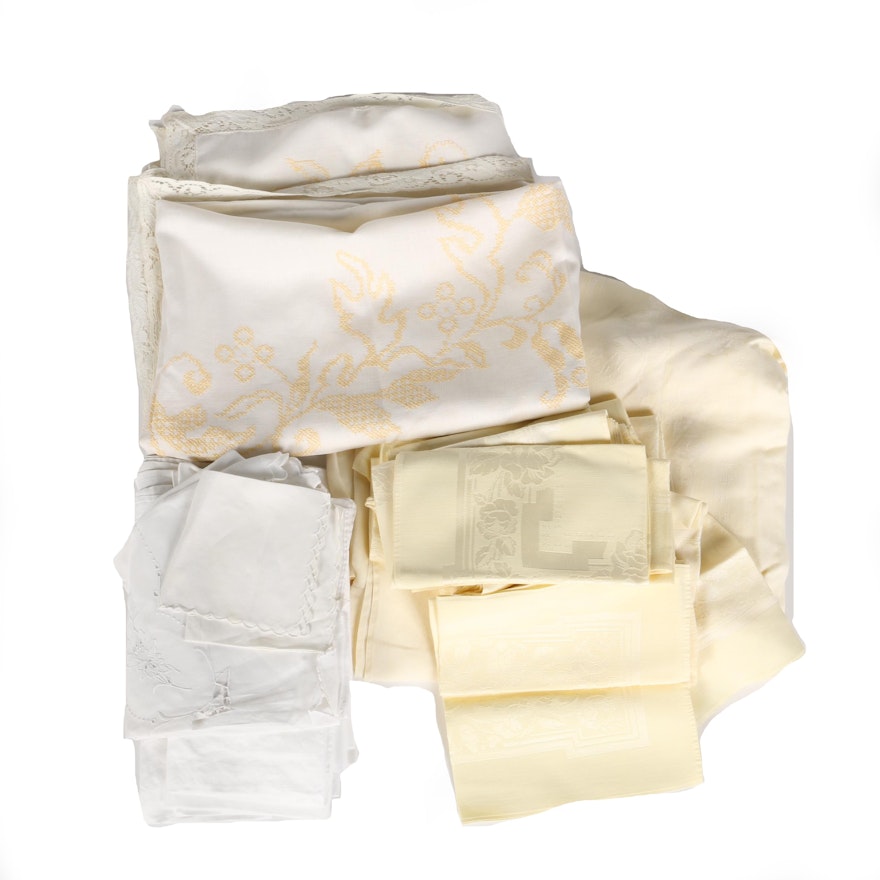 White and Yellow Vintage Linens