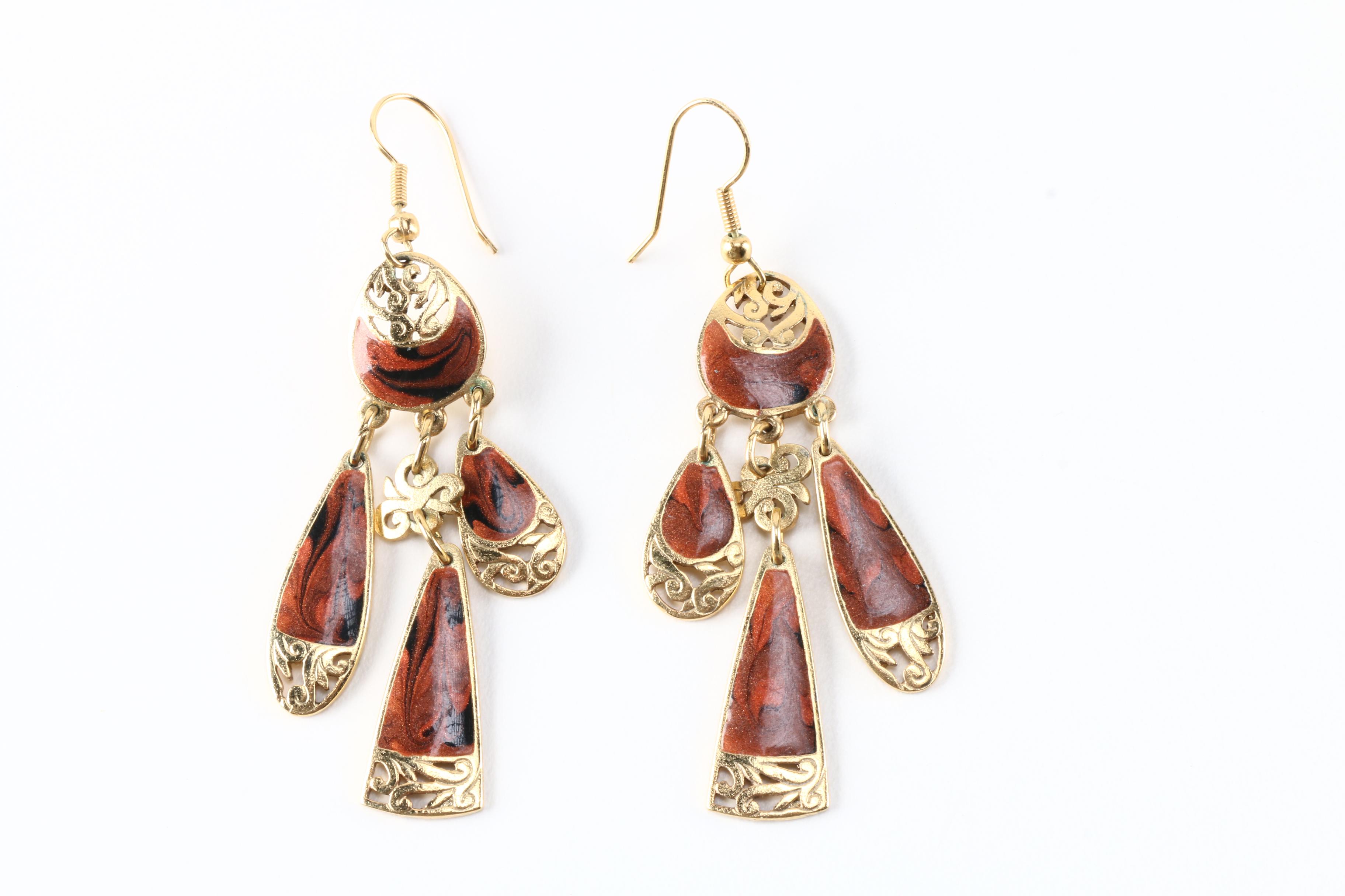 Costume Jewelry Including Watch With Carved Stones