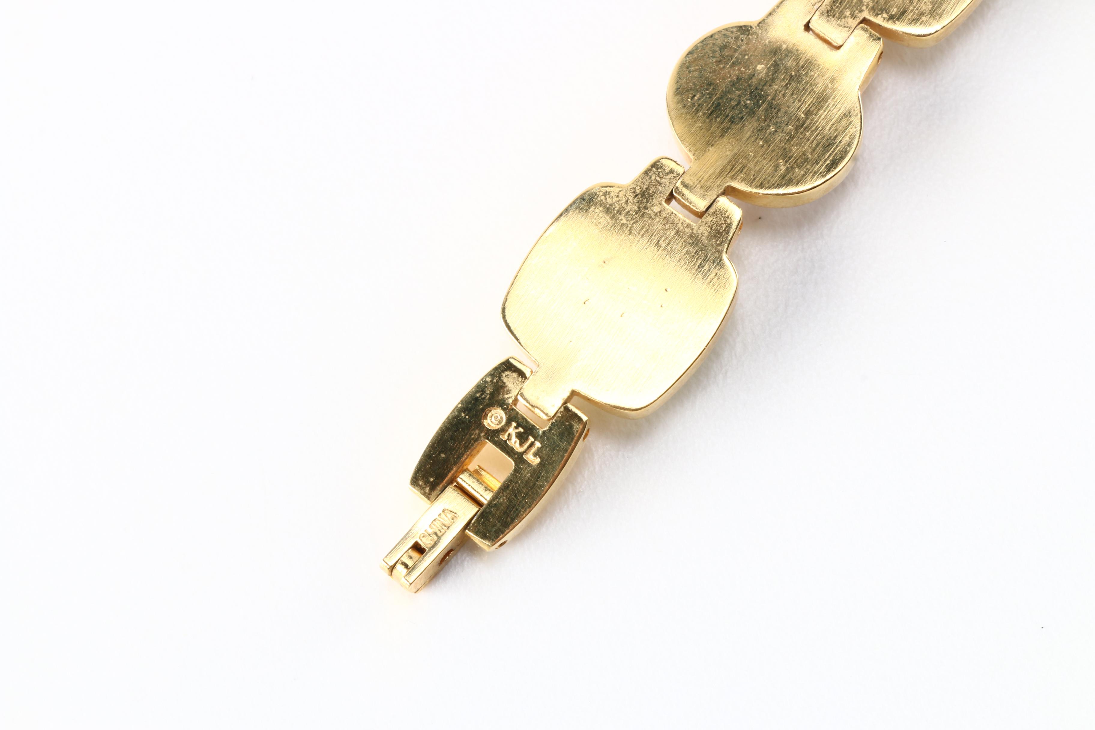 Costume Jewelry Including Watch With Carved Stones