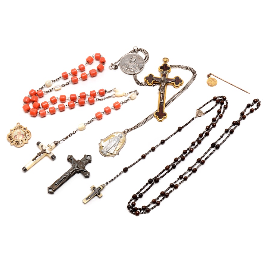 Religious Medallions, Crucifixes and Rosaries