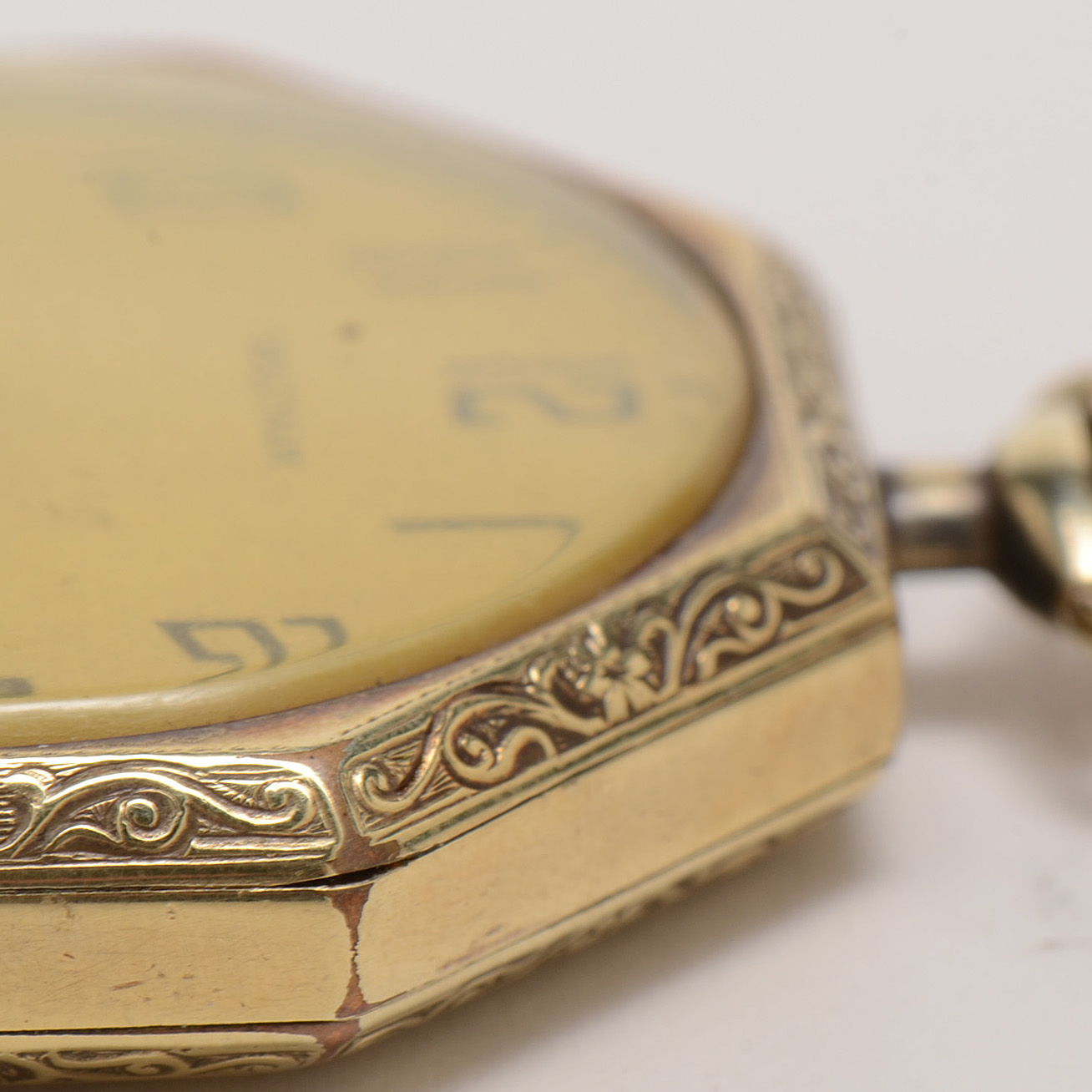 1919 Gold Filled Open Faced Waltham Hexagonal Pocket Watch