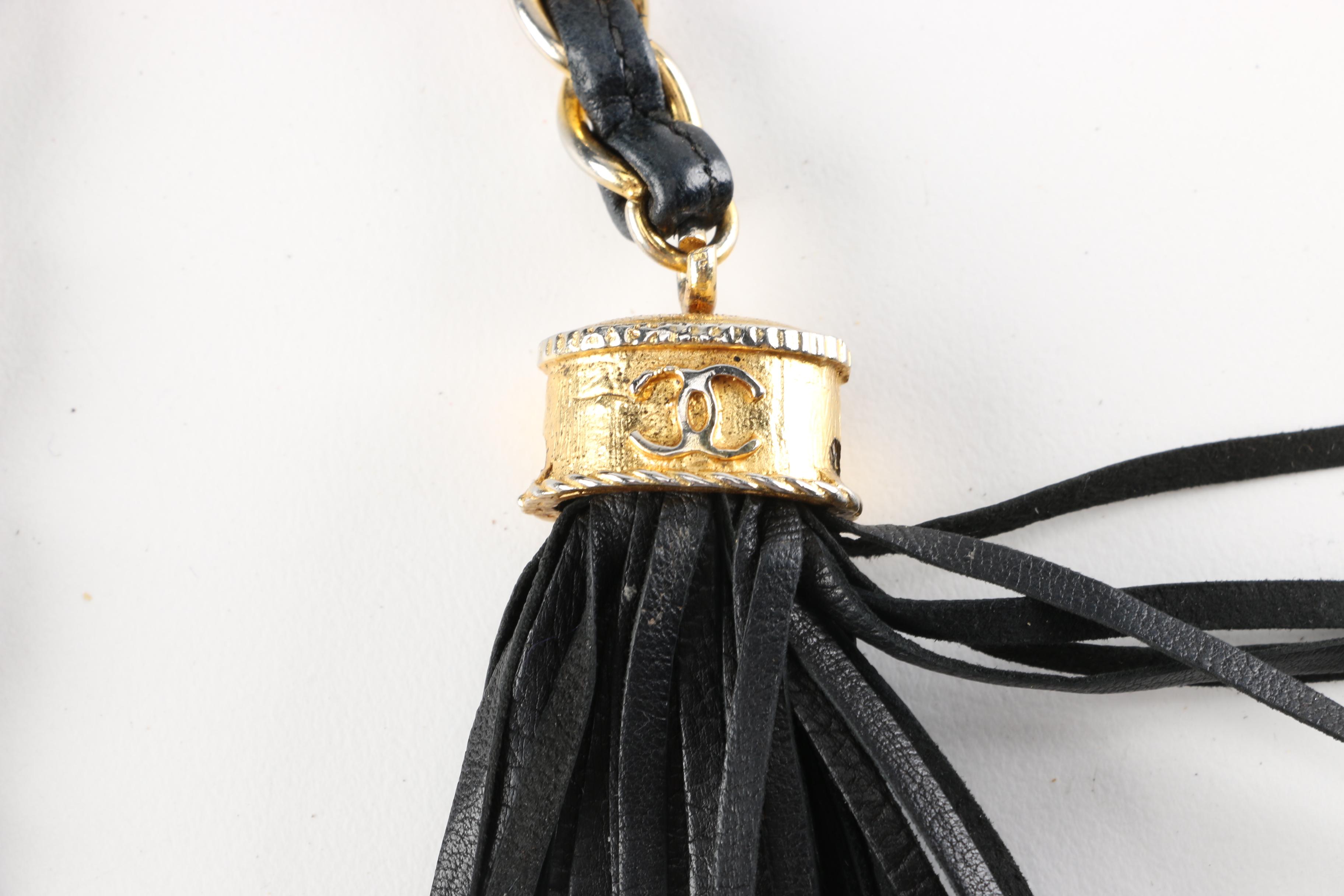 Vintage Chanel Black Leather Quilted Handbag