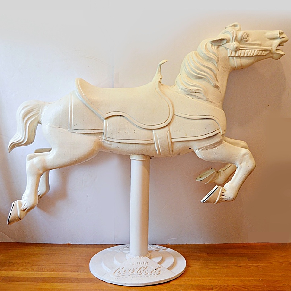 Vintage Coca-Cola Cast Metal Carousel Horse