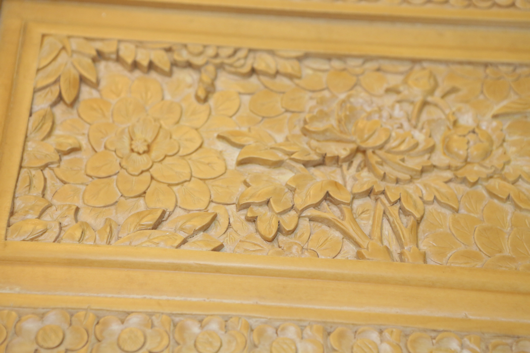 Vintage Chinese Carved Wooden Trunk