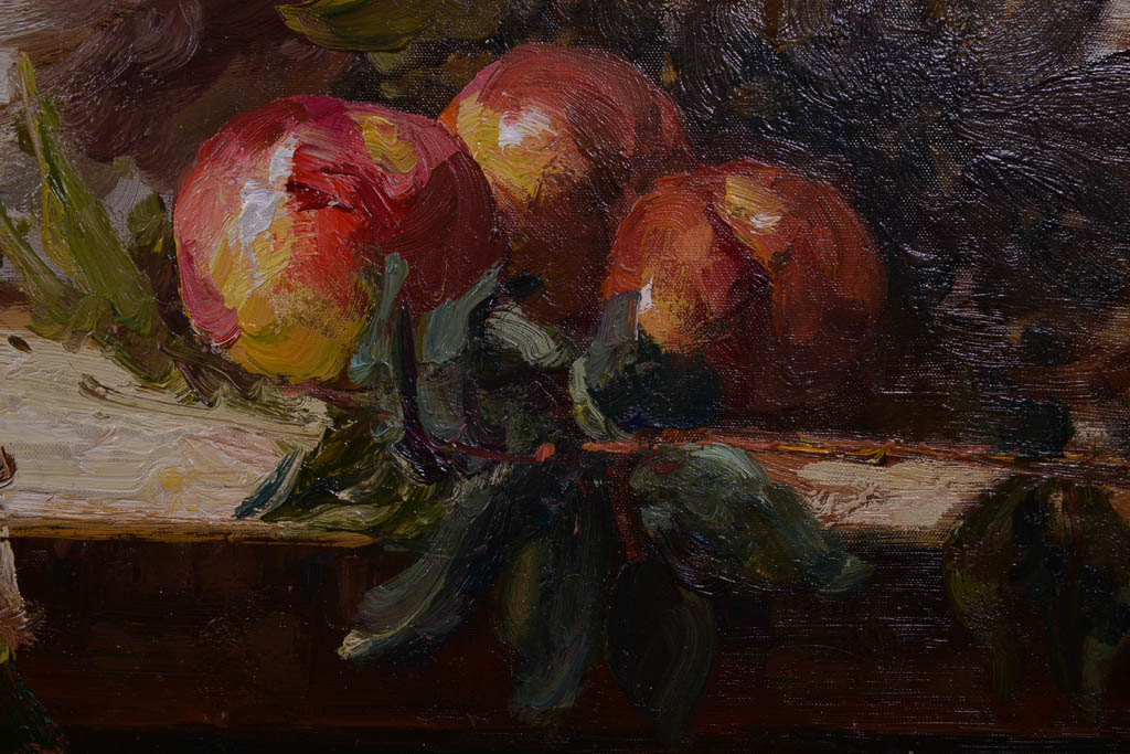 Very Large Original L. Frank Oil Painting of Floral Arrangement Still Life