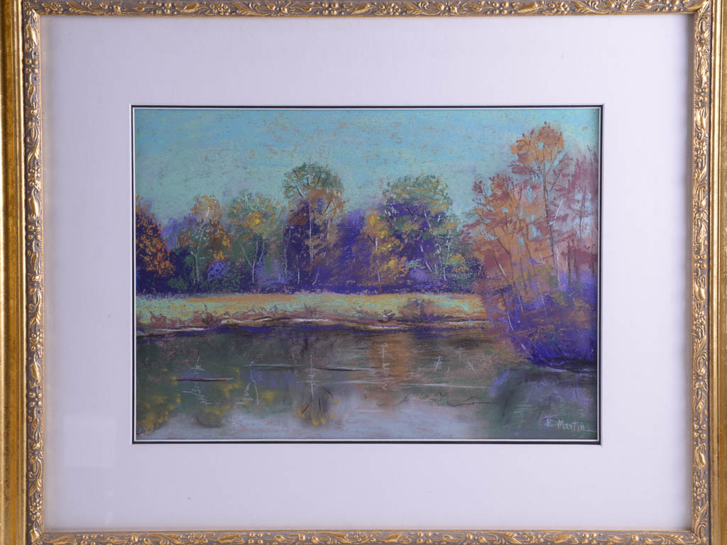 Edy Martin Pastel Drawing "Angler's Lake #584"