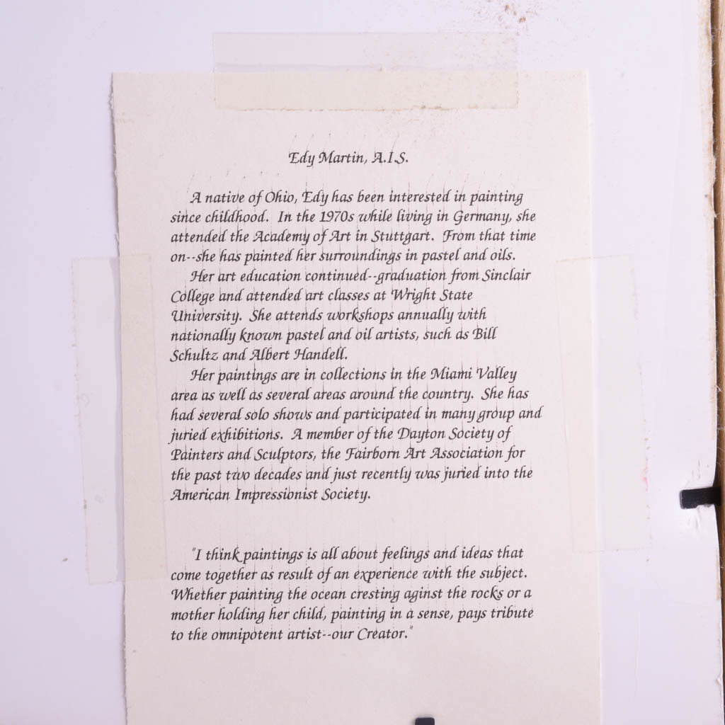 Edy Martin Pastel Drawing "Angler's Lake #584"