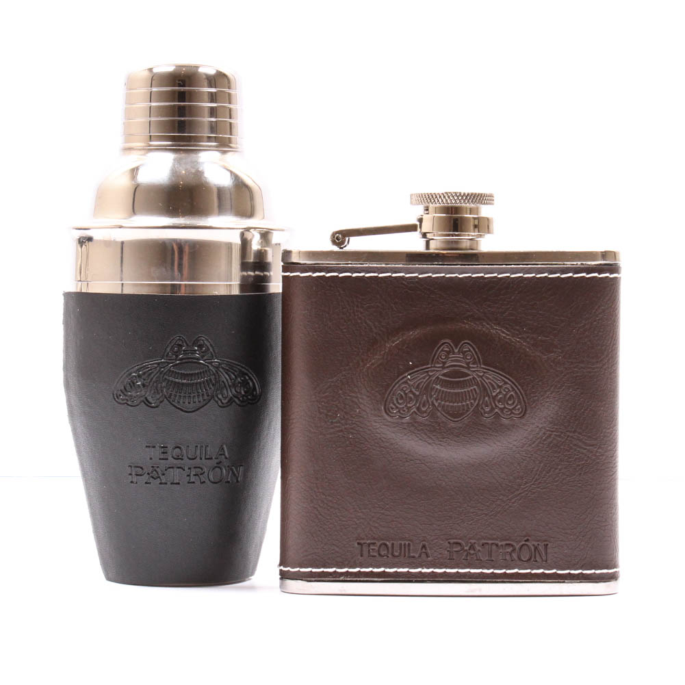Tequila Patron Flask and Cocktail Shaker