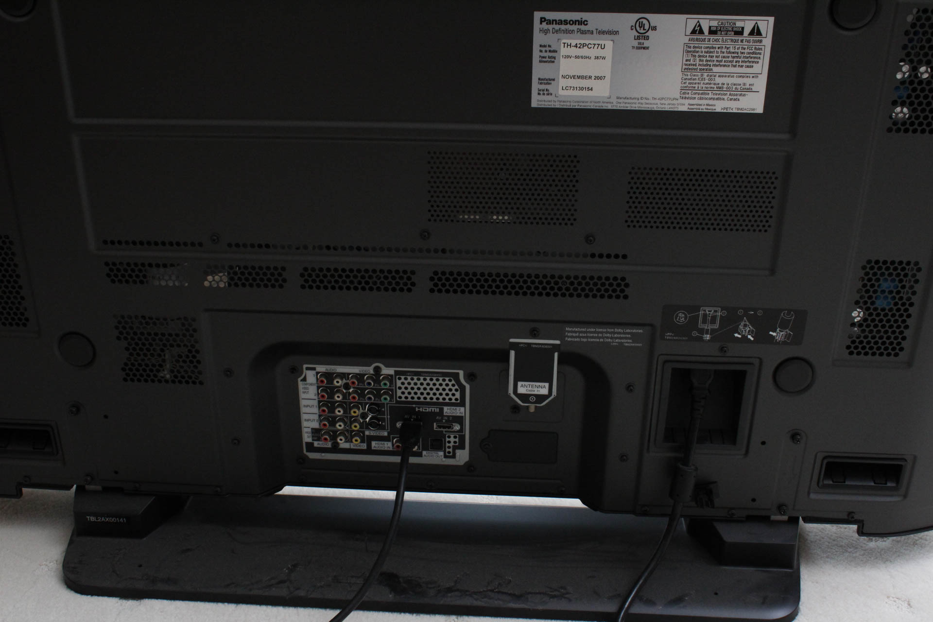 Panasonic "Viera" 42" Plasma Screen Television