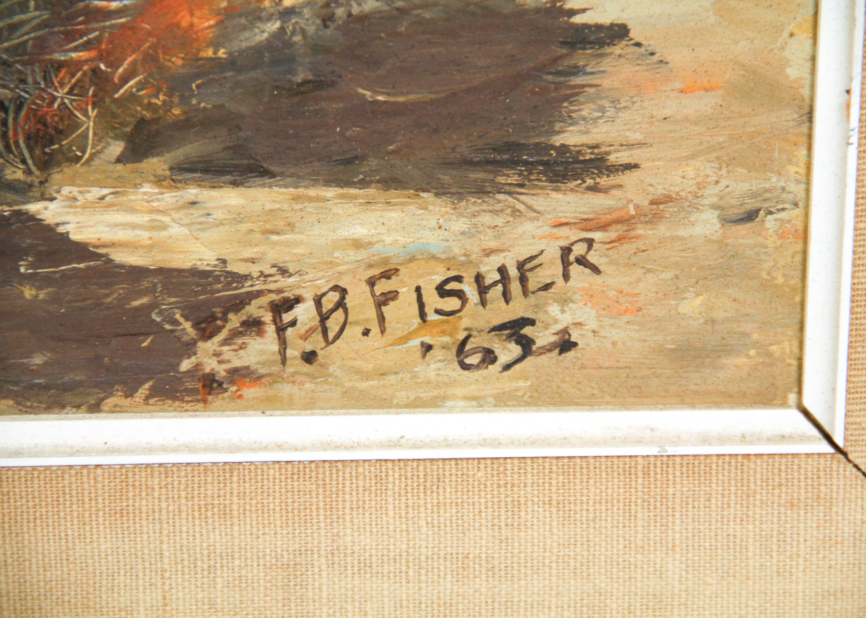 F.B. Fisher Oil Painting on Canvas