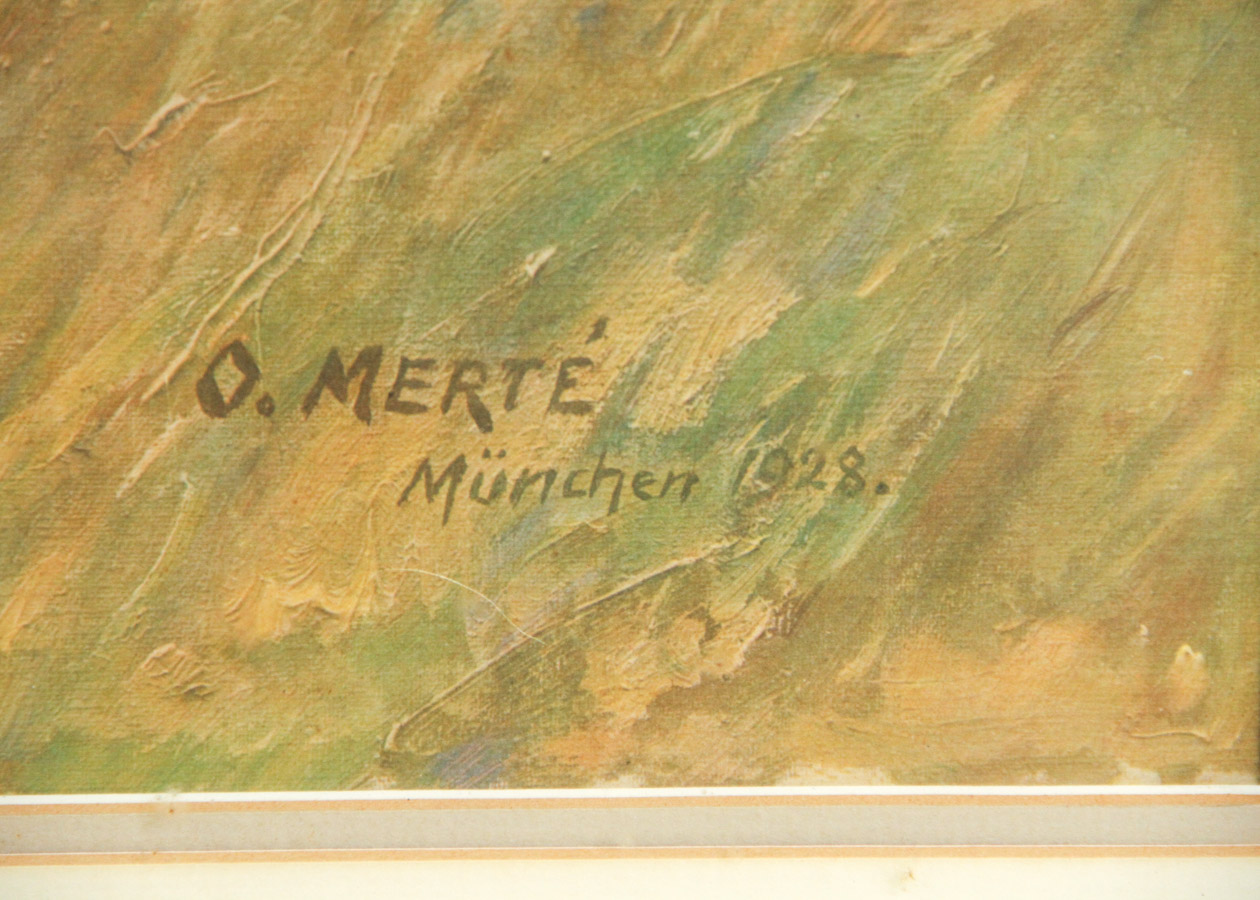 After Oskar Merte Offset Lithograph Print on Paper "Cross Country Hunting"