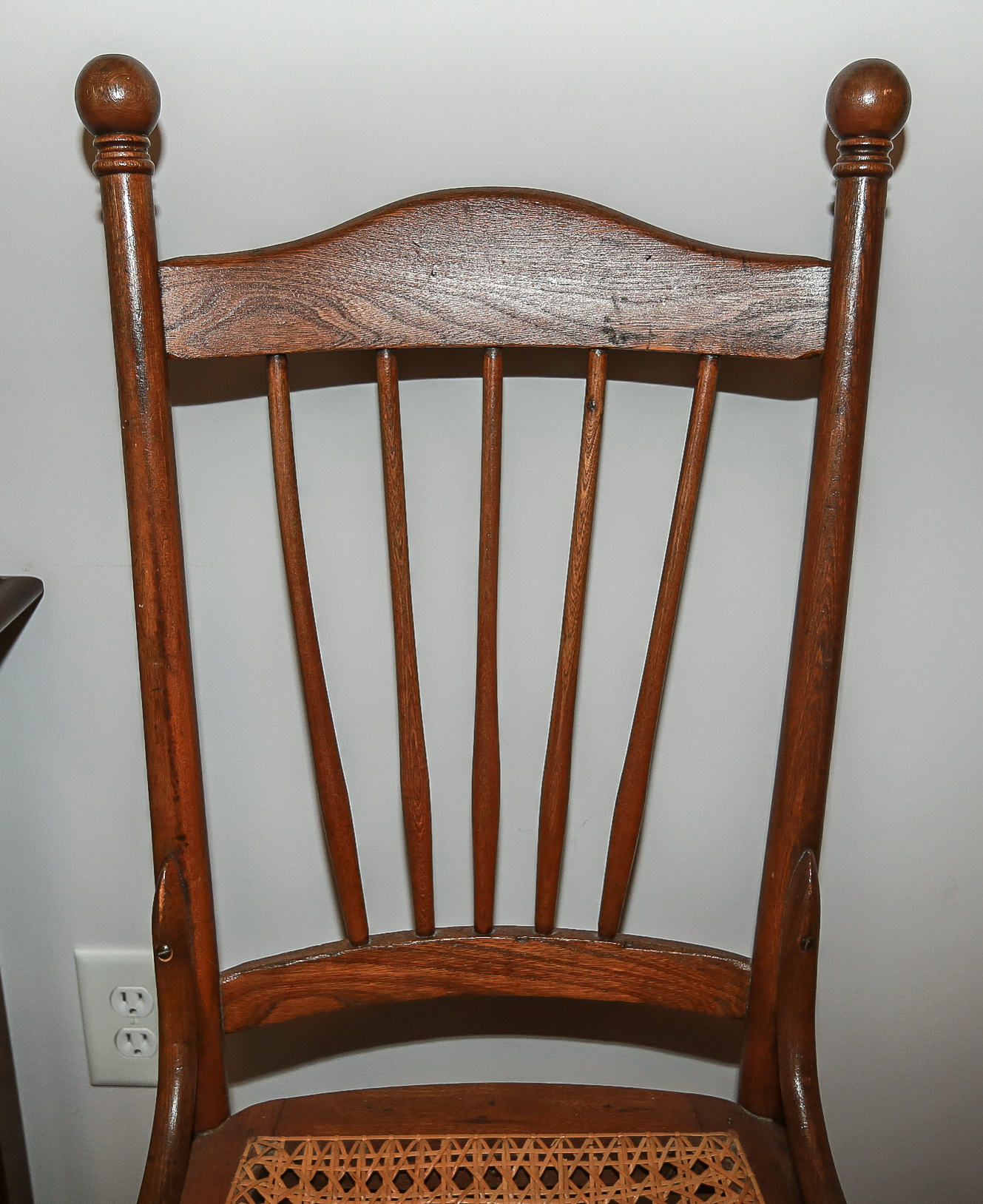 Mid Century Mahogany Desk and Cain Chair