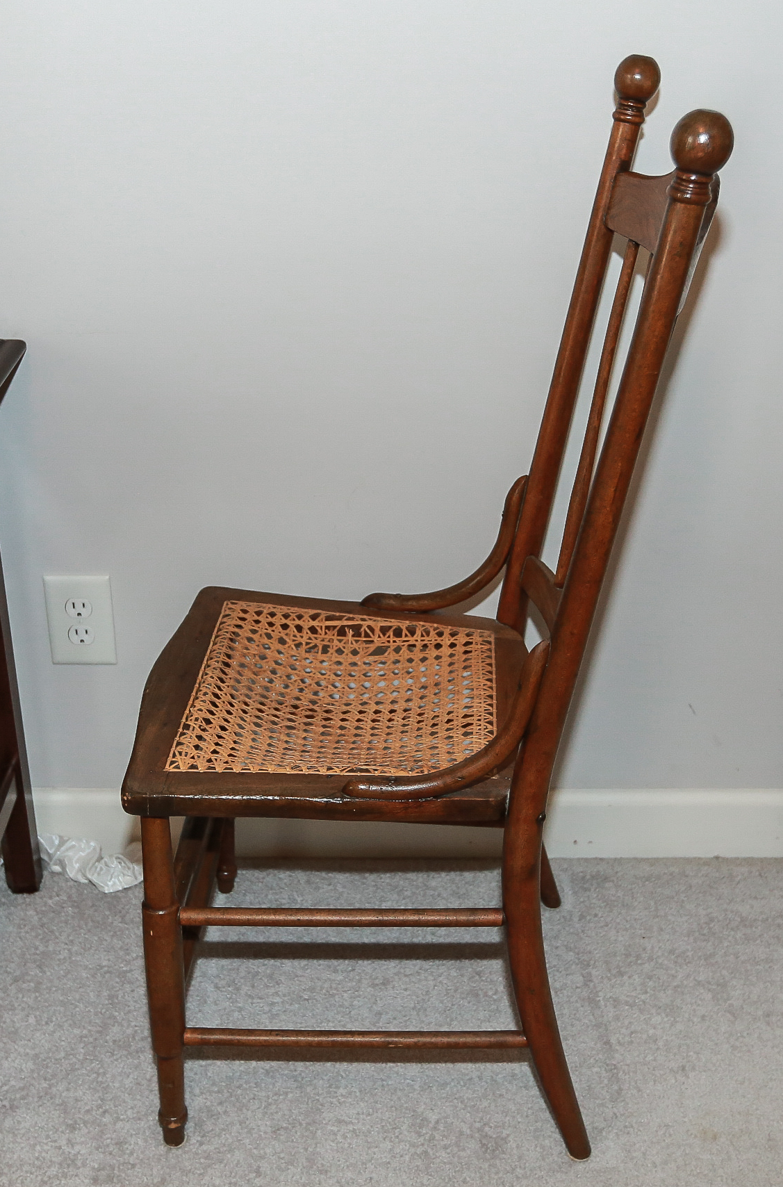 Mid Century Mahogany Desk and Cain Chair