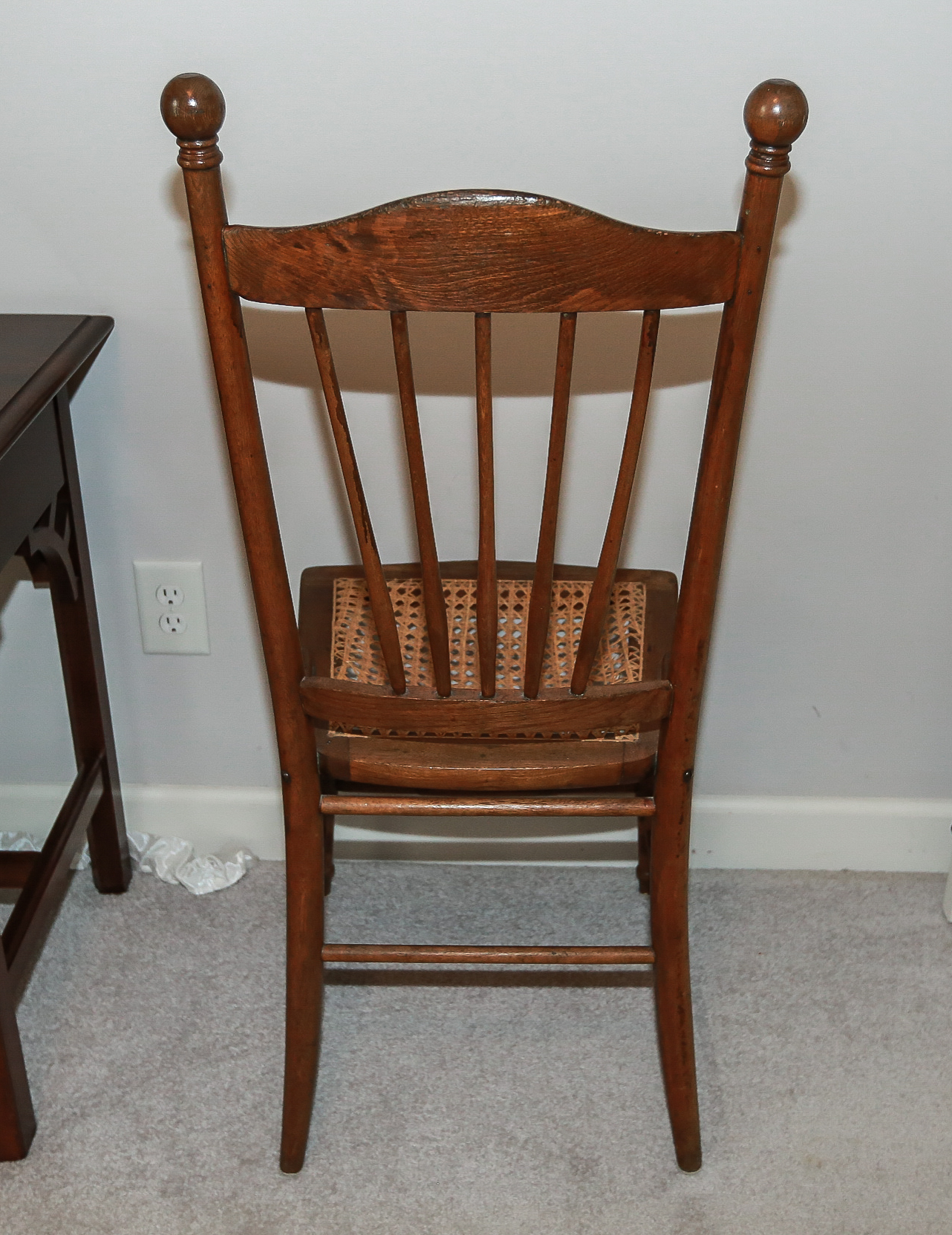 Mid Century Mahogany Desk and Cain Chair