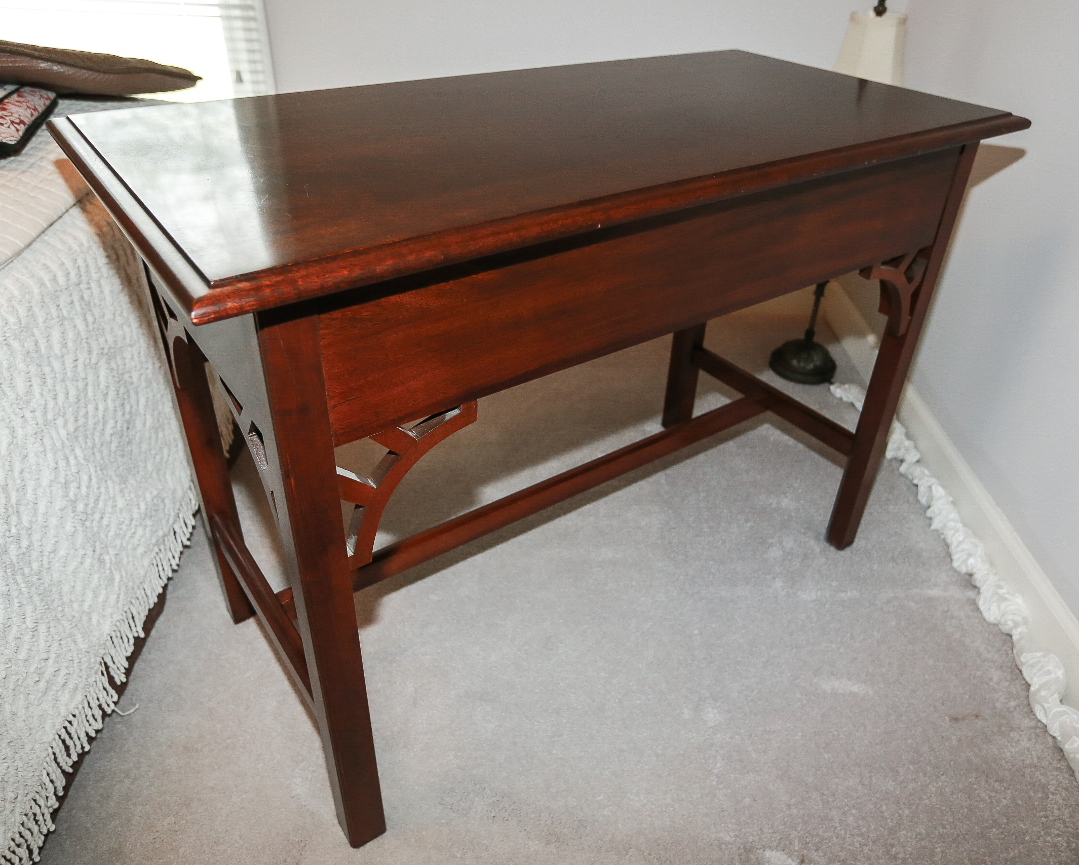 Mid Century Mahogany Desk and Cain Chair