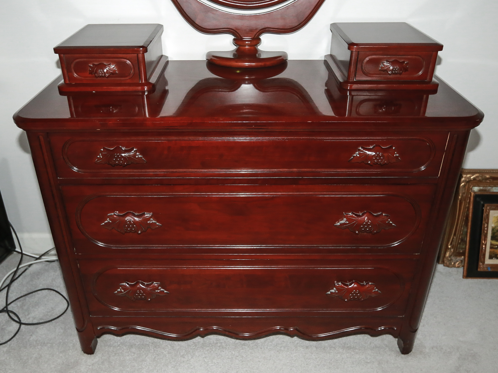 Wooden Mirrored Dresser