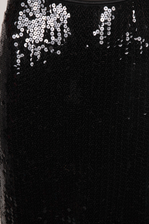 Vintage Chanel Black Sequined Wiggle Skirt
