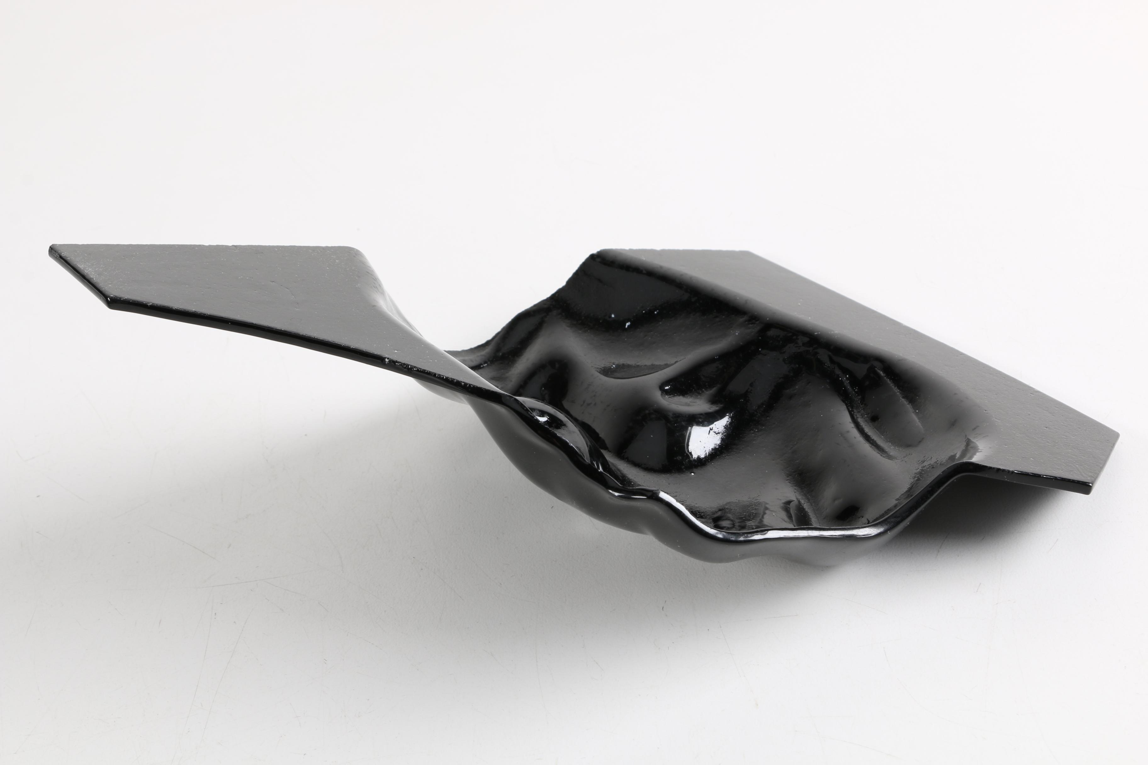 Black Glass Mask Sculpture