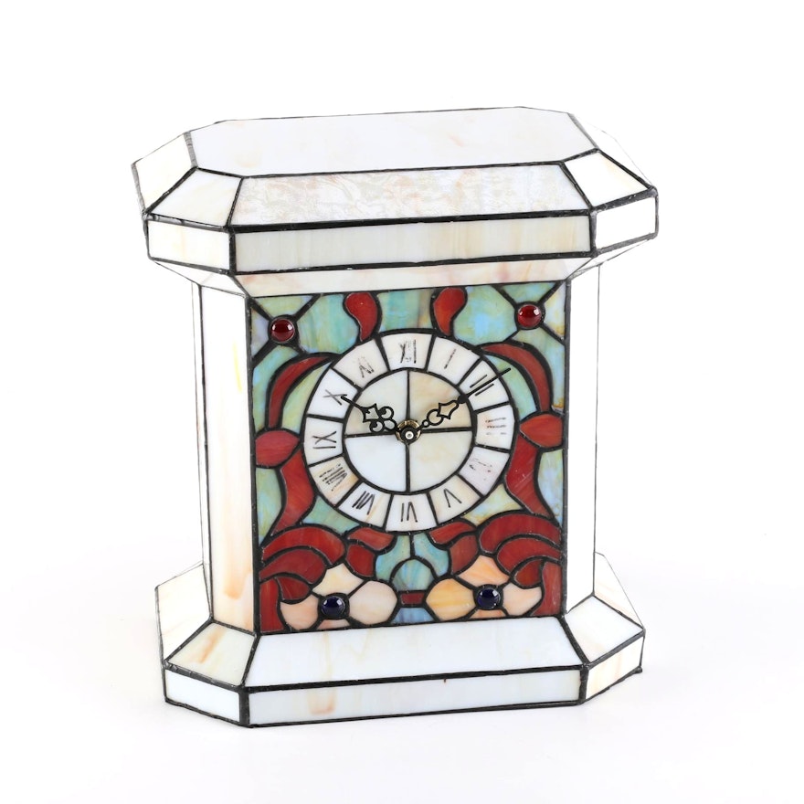 Stained Glass Mantel Clock