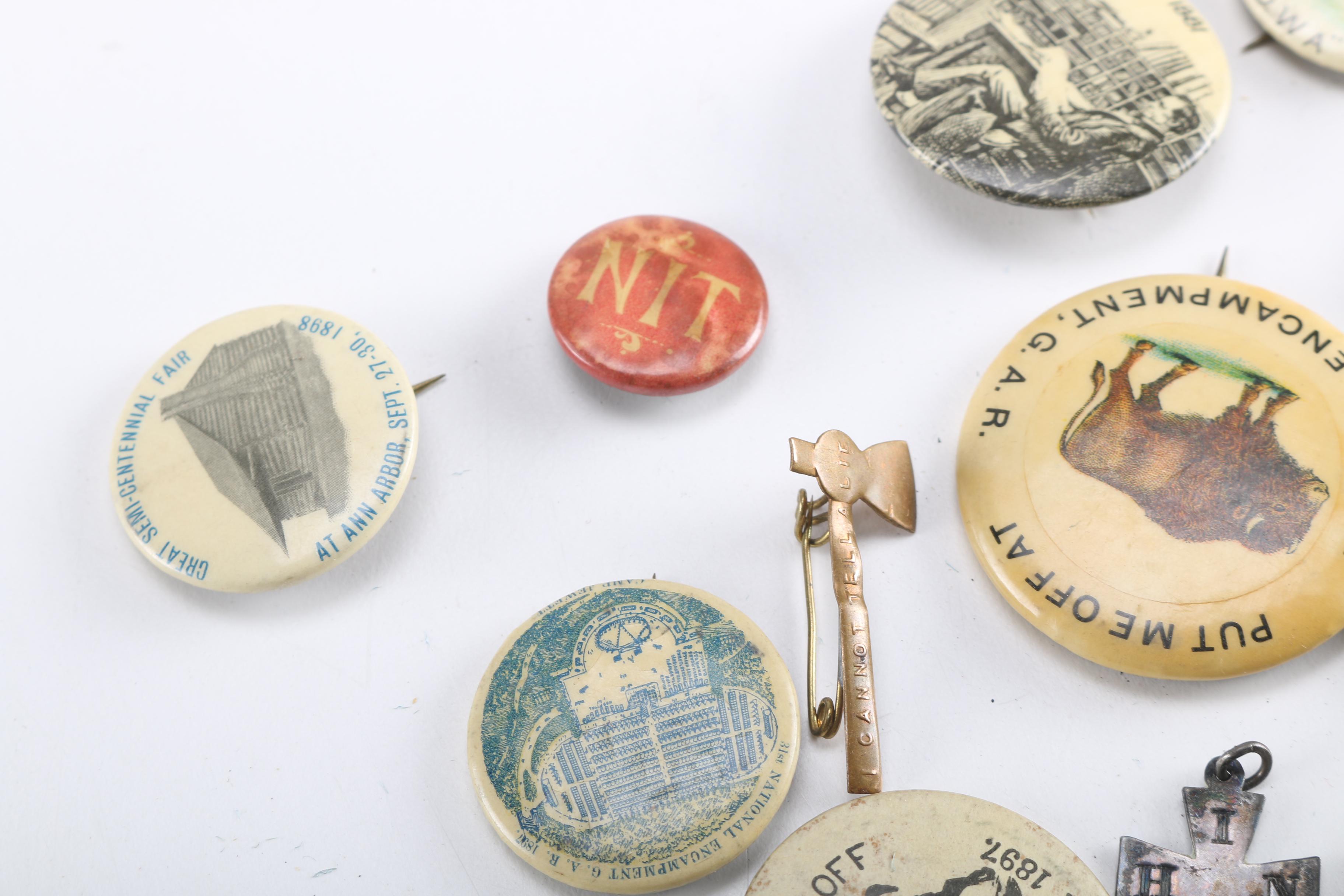 Grand Army of the Republic Antique Pinback Buttons and Medals